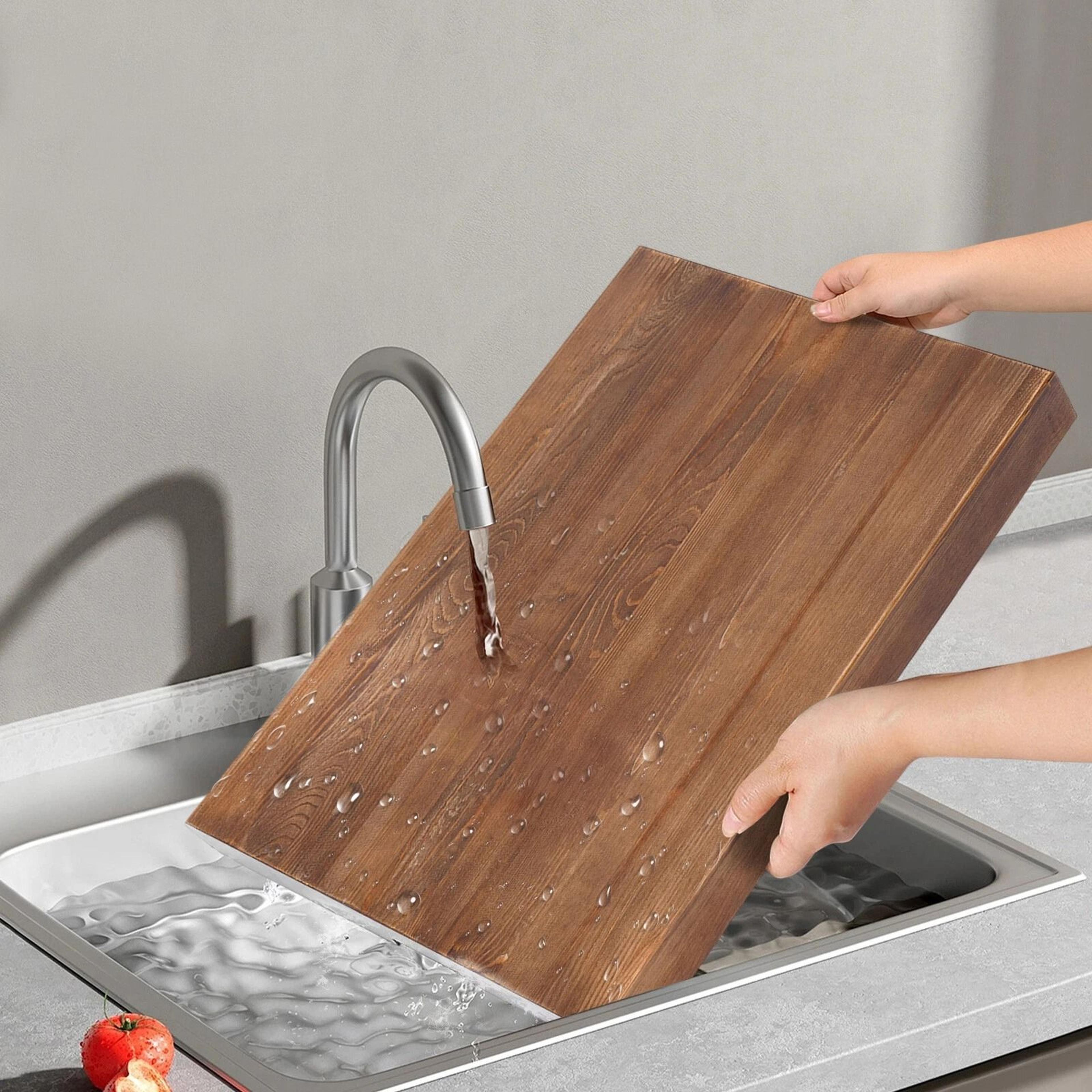 Wooden Noodle Board Stove Cover With Built In Handles For Extra Kitchen Counter Space 1