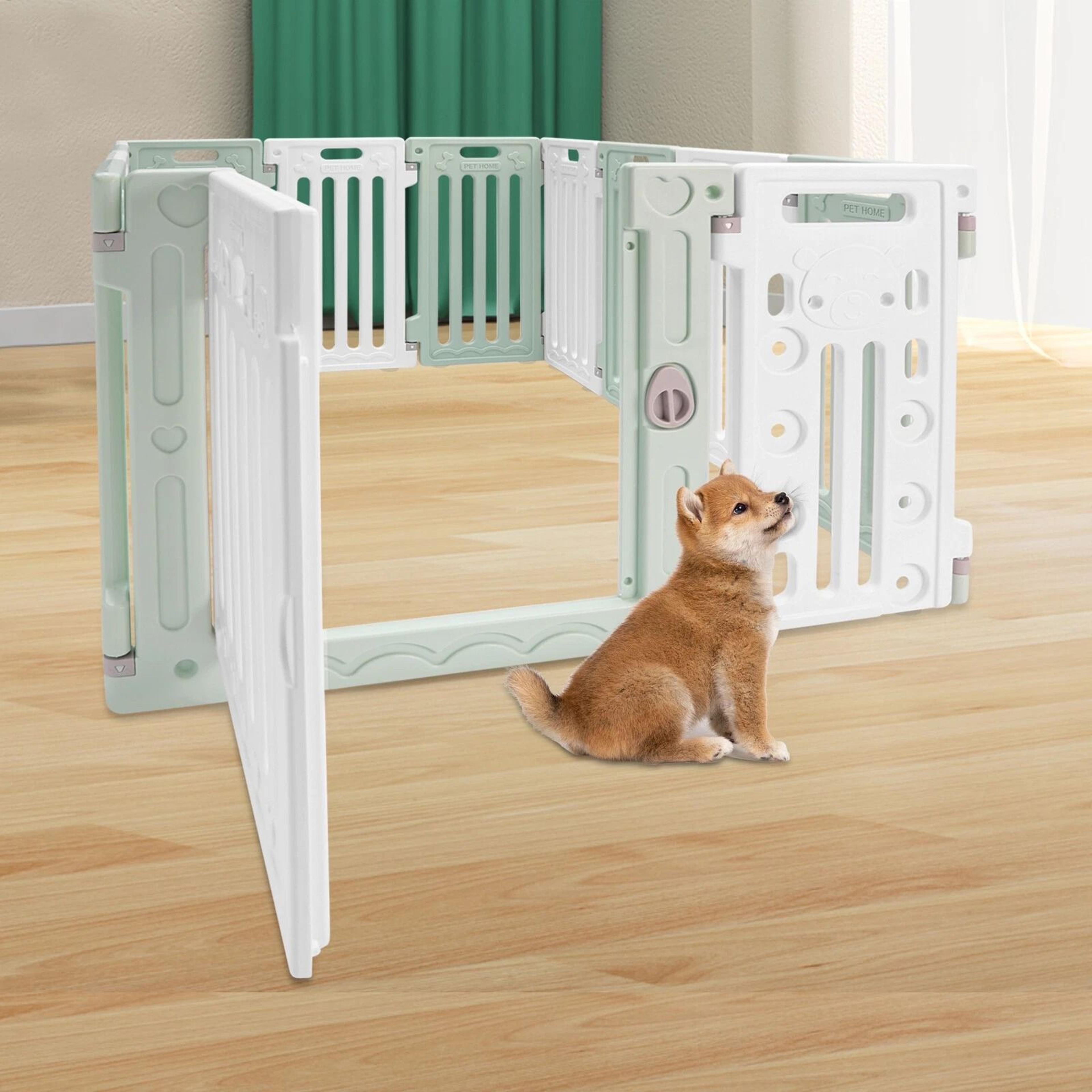 premium indoor dog playpen & pet safety fence panel pet exercise pen with door spacious, sturdy, easy setup
