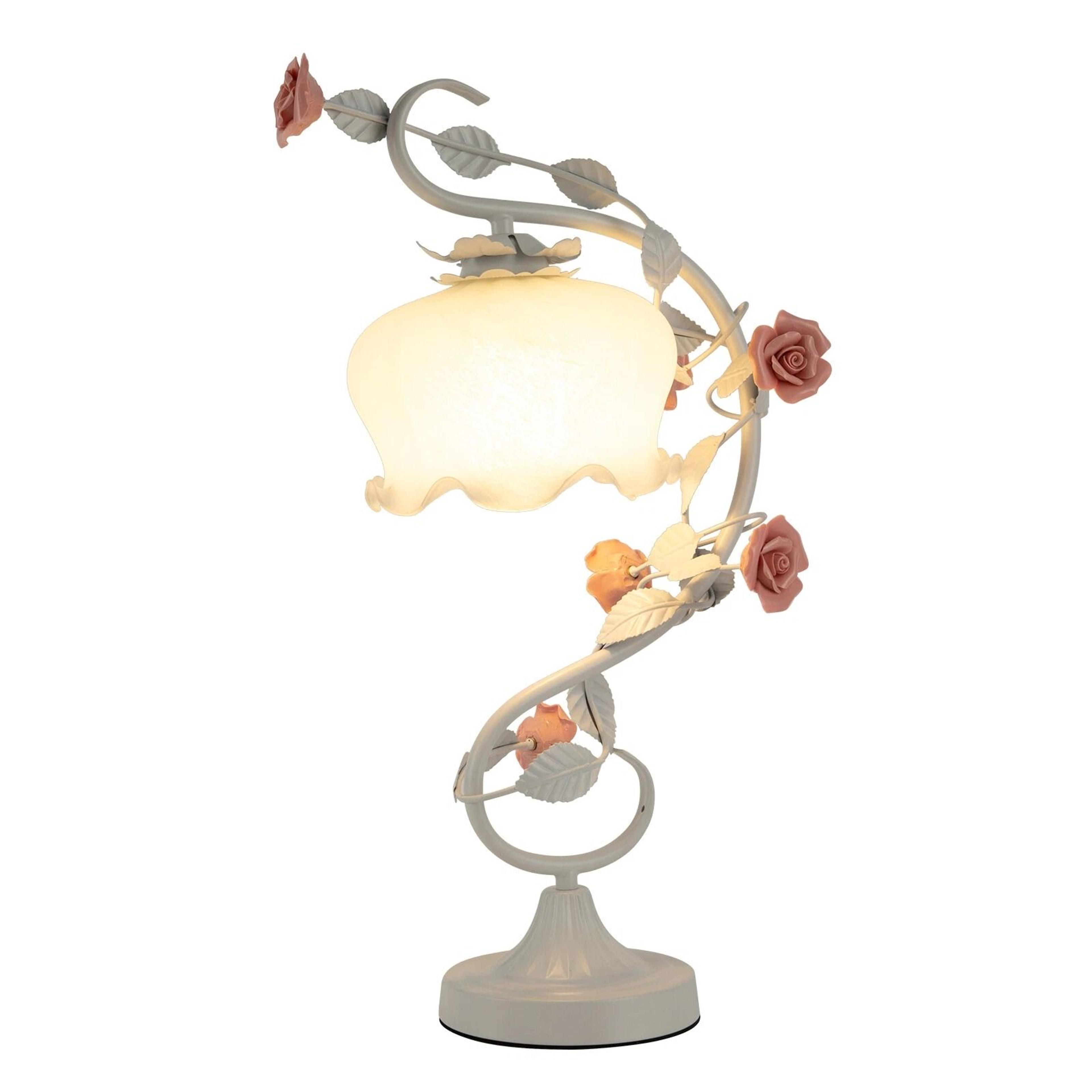 Elegant Green Glass Flower Table Lamp Glass Flower Table Lamp For Bedroom  Desk 1