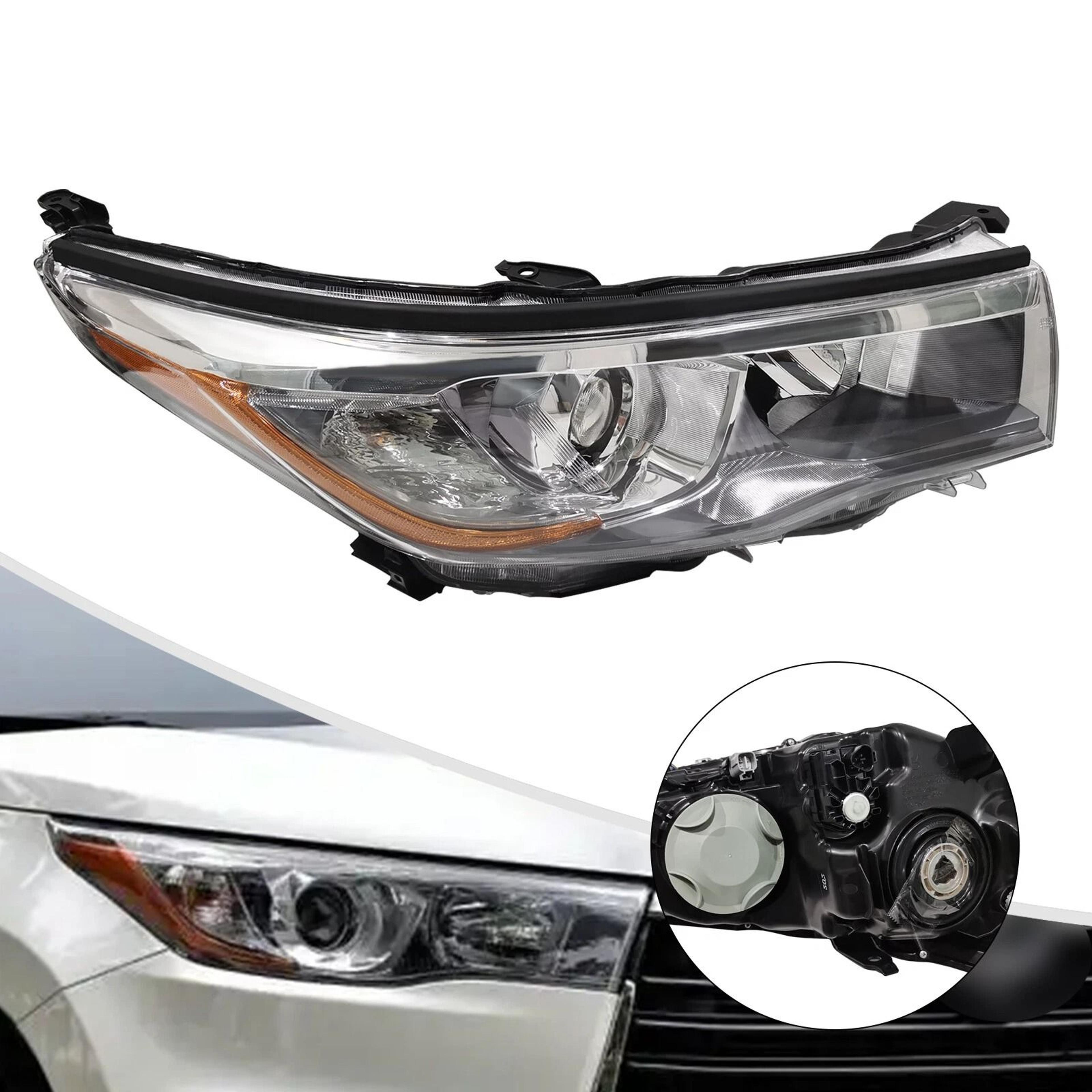 Toyota Highlander Halogen Headlight Passenger Side Direct Fit Lamp 3