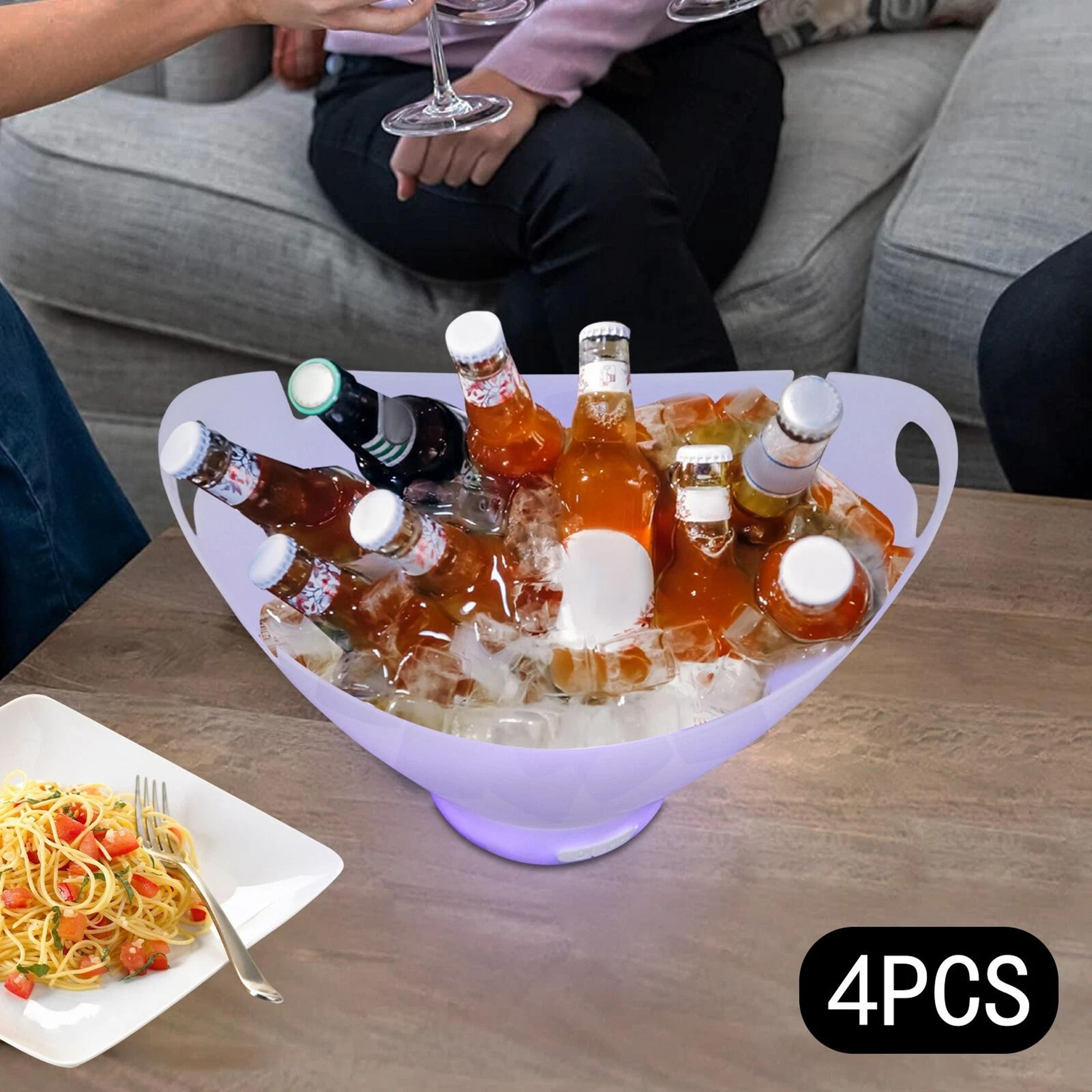 Party Ready LED Ice Bucket Set With Bluetooth Wine Cooler  Large Capacity 10