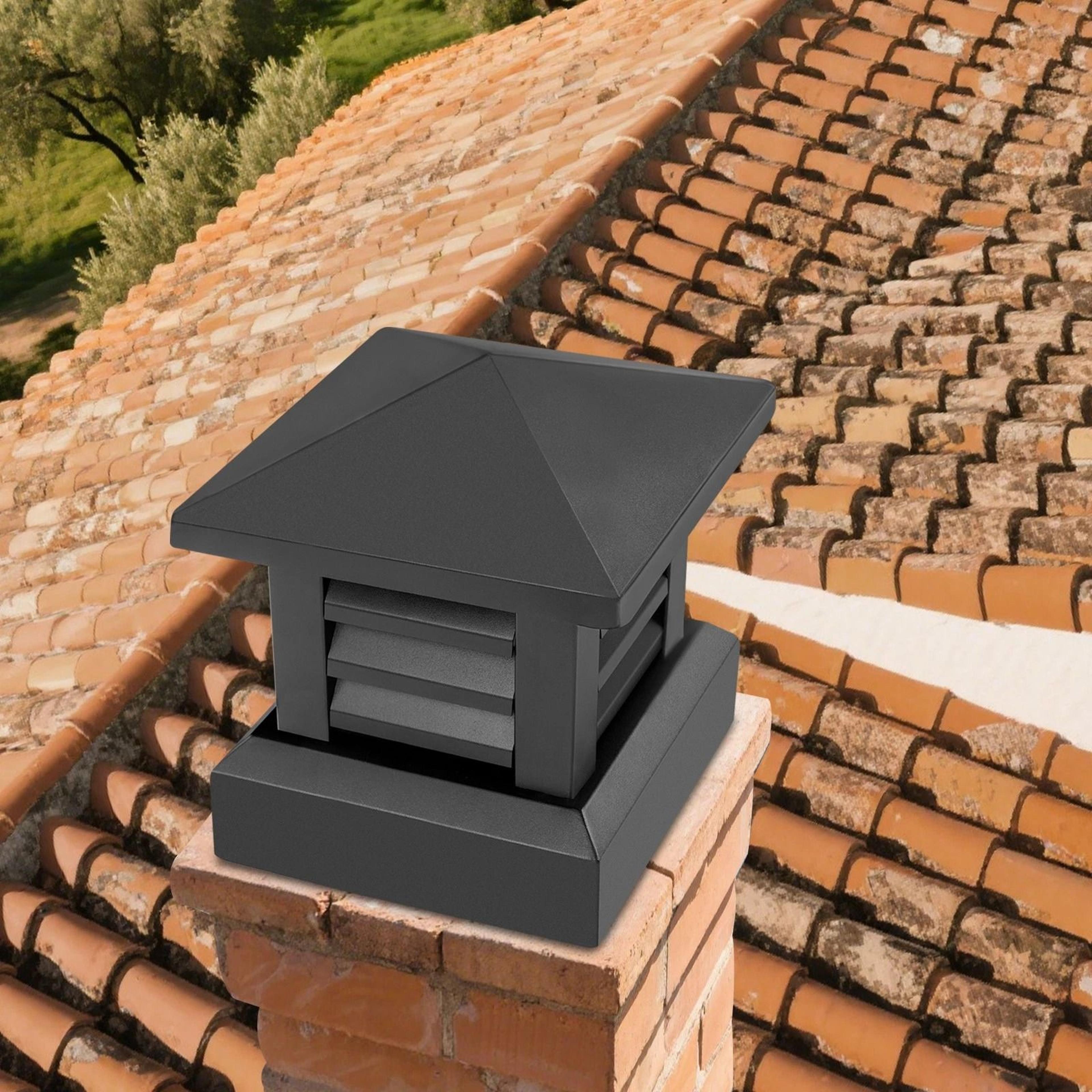 Premium Aluminum Chimney Cap  Chimney Cover Durable Black Fireplace Protection 1