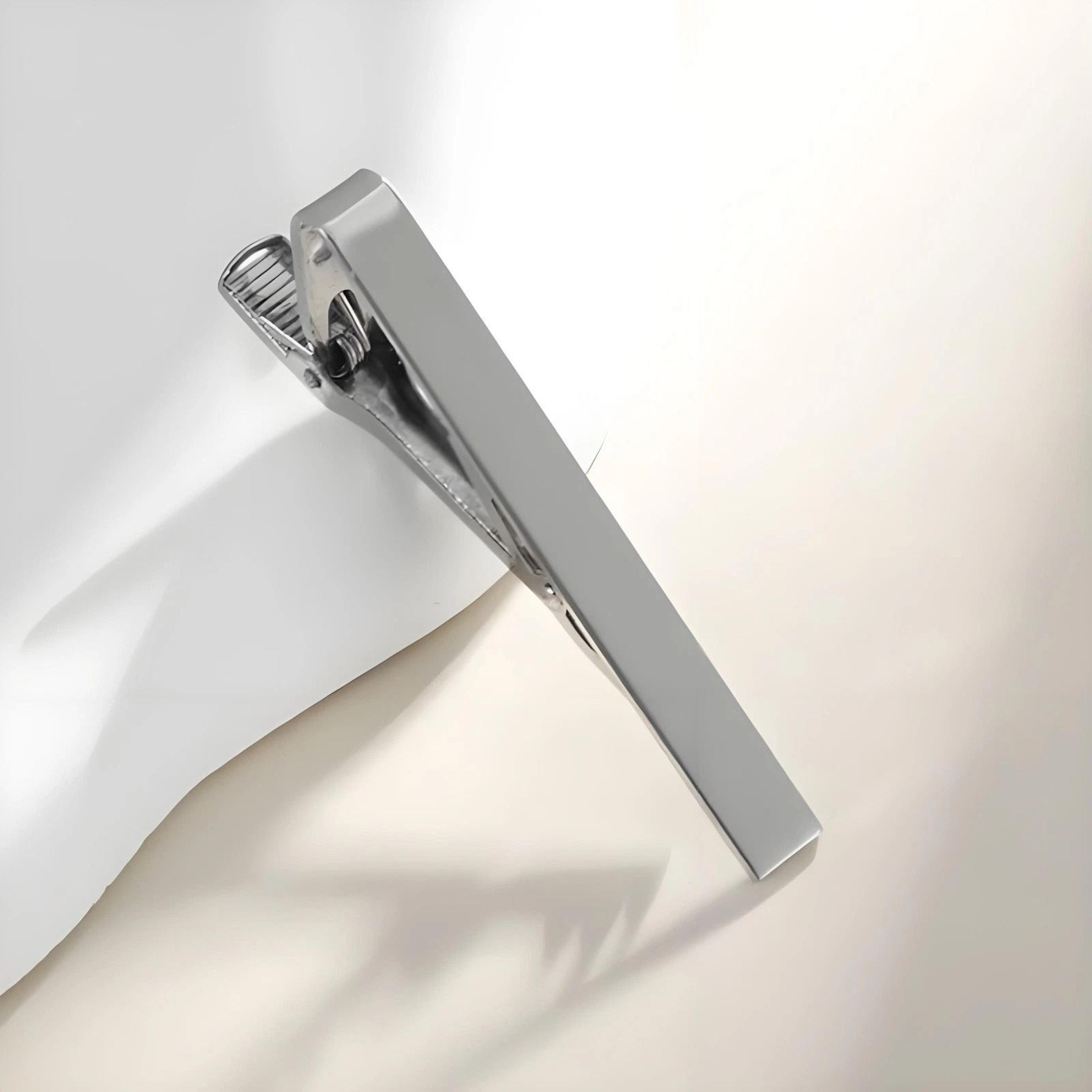 classic silver stainless steel tie clip sleek mens tie bar accessory