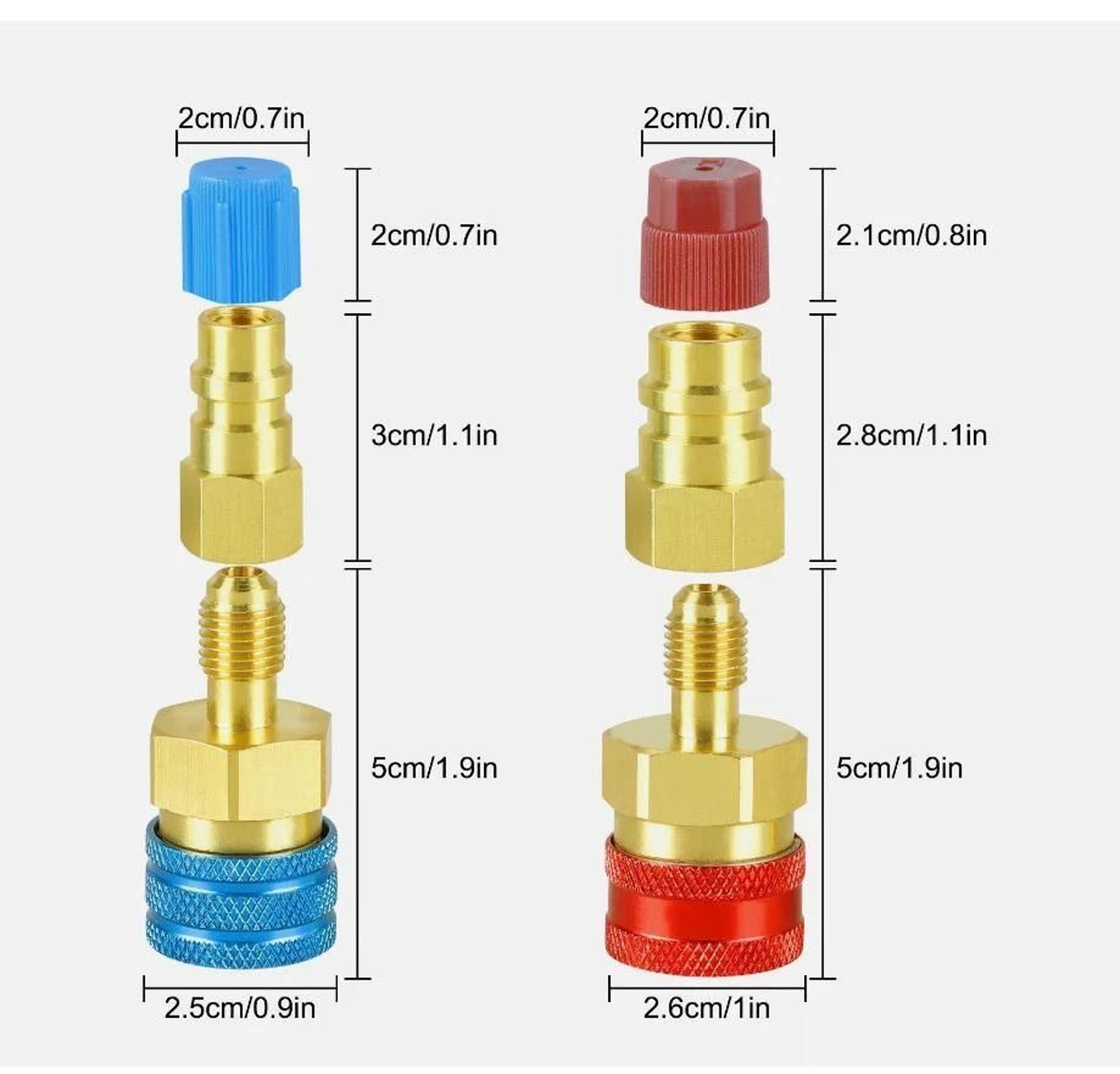Premium Adapter Kit With High Low Side Car AC Quick Couplers 6
