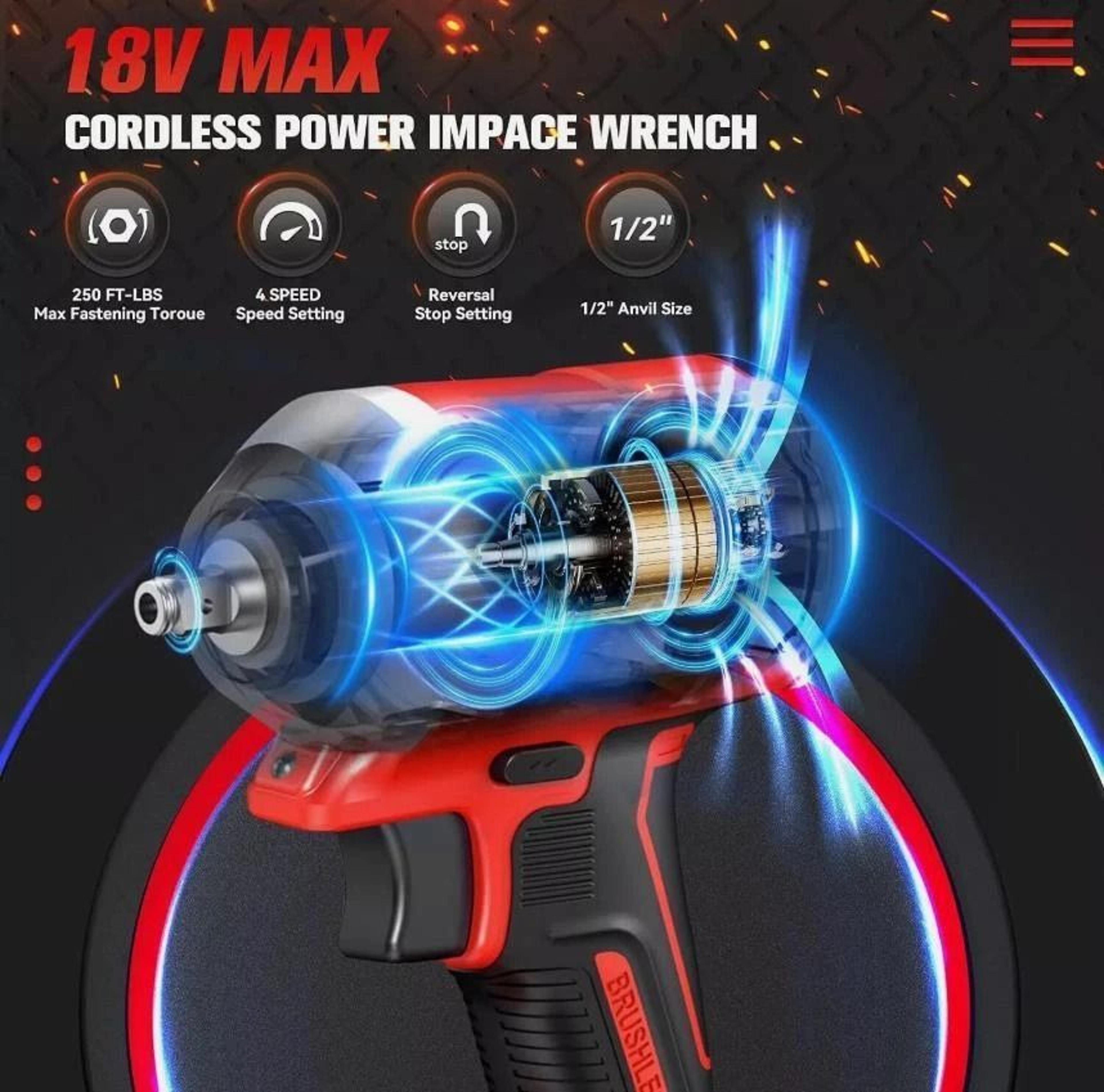 Compatible High Torque Cordless Impact Wrench 2