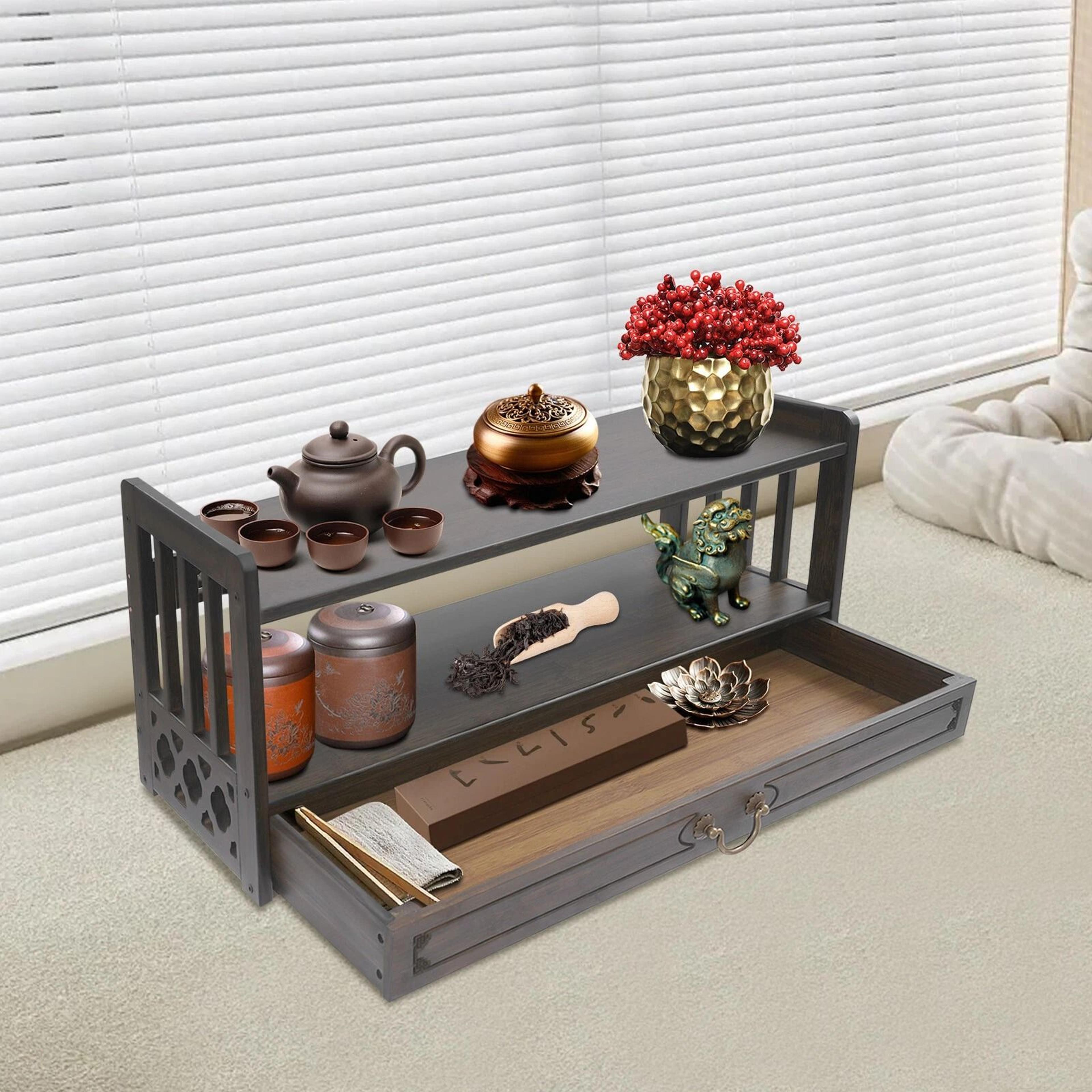classic wooden altar & entry console table with drawer versatile vintage storage accent