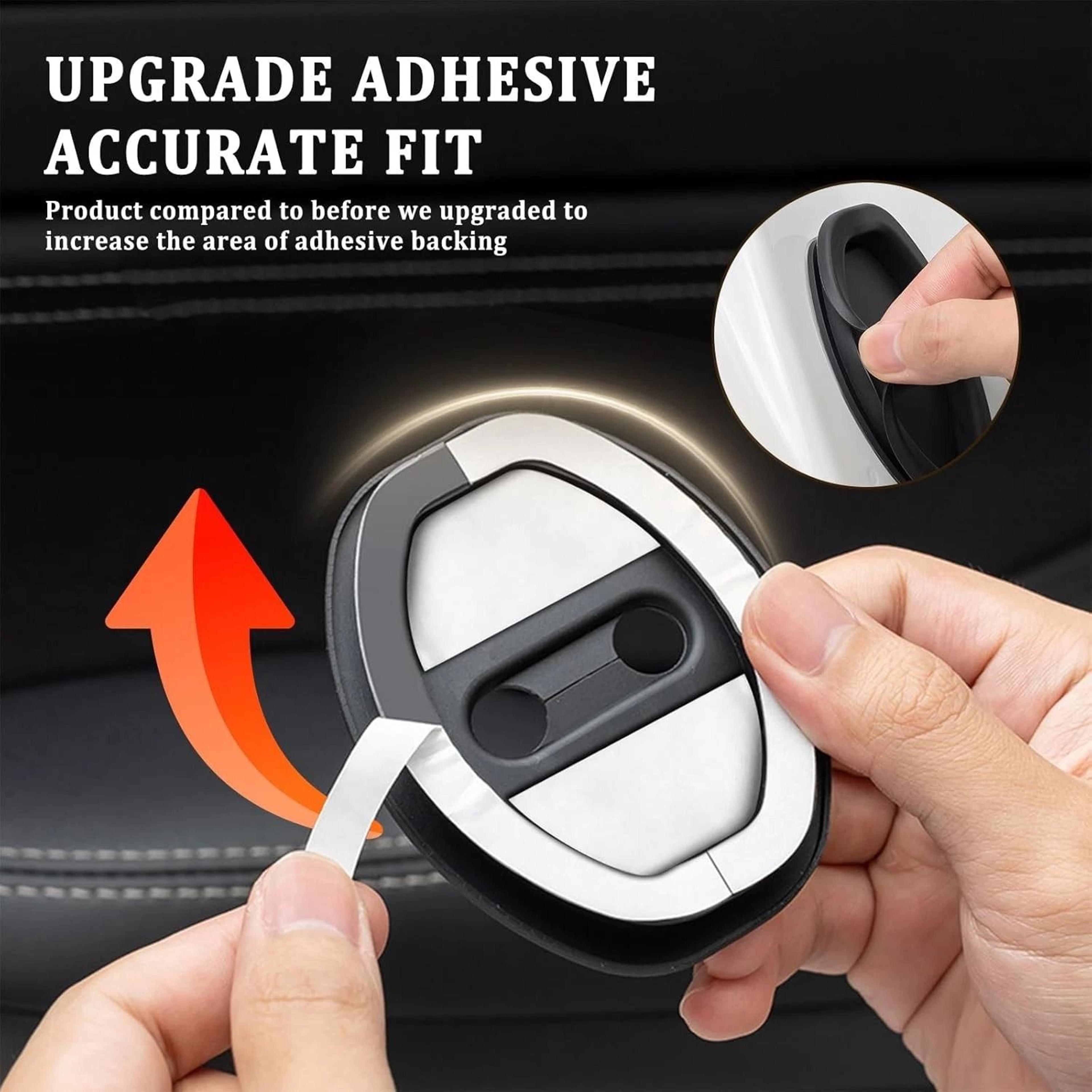 Premium Carbon Fiber Style Car Door Lock Covers Sleek Protection Trim 4
