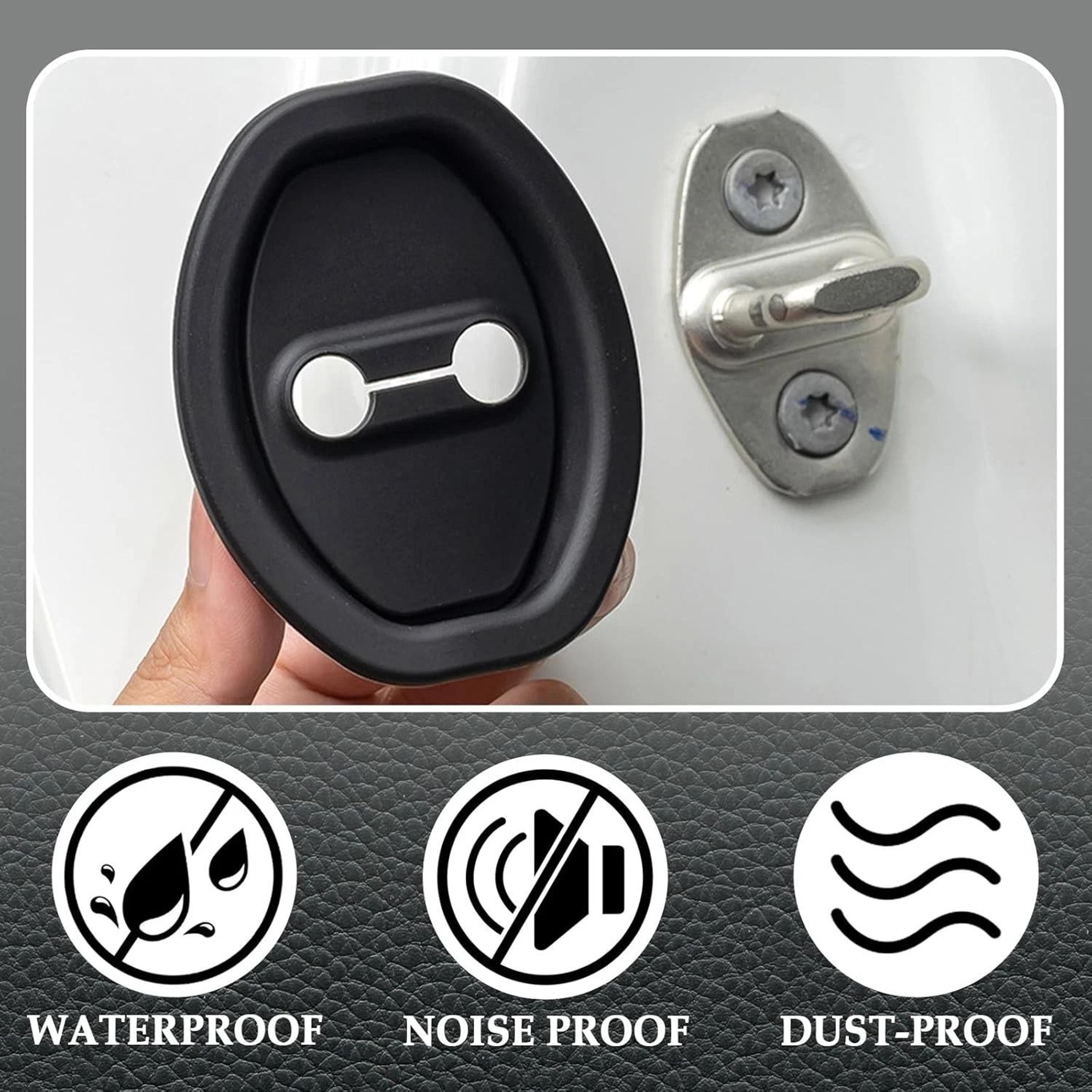 Premium Carbon Fiber Style Car Door Lock Covers Sleek Protection Trim 8