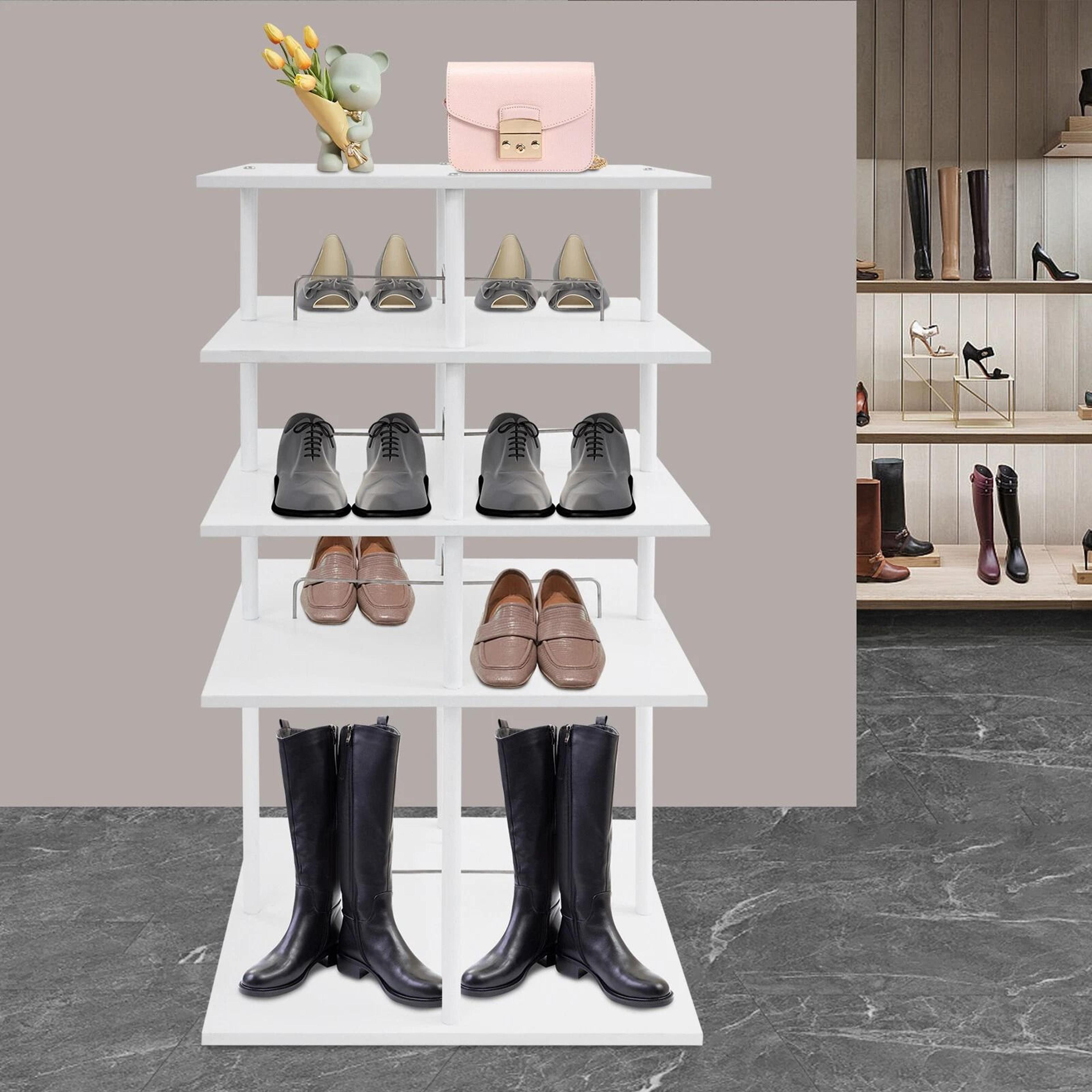 premium rotating shoe rack storage tower organizer for up to space saving shoe organizer