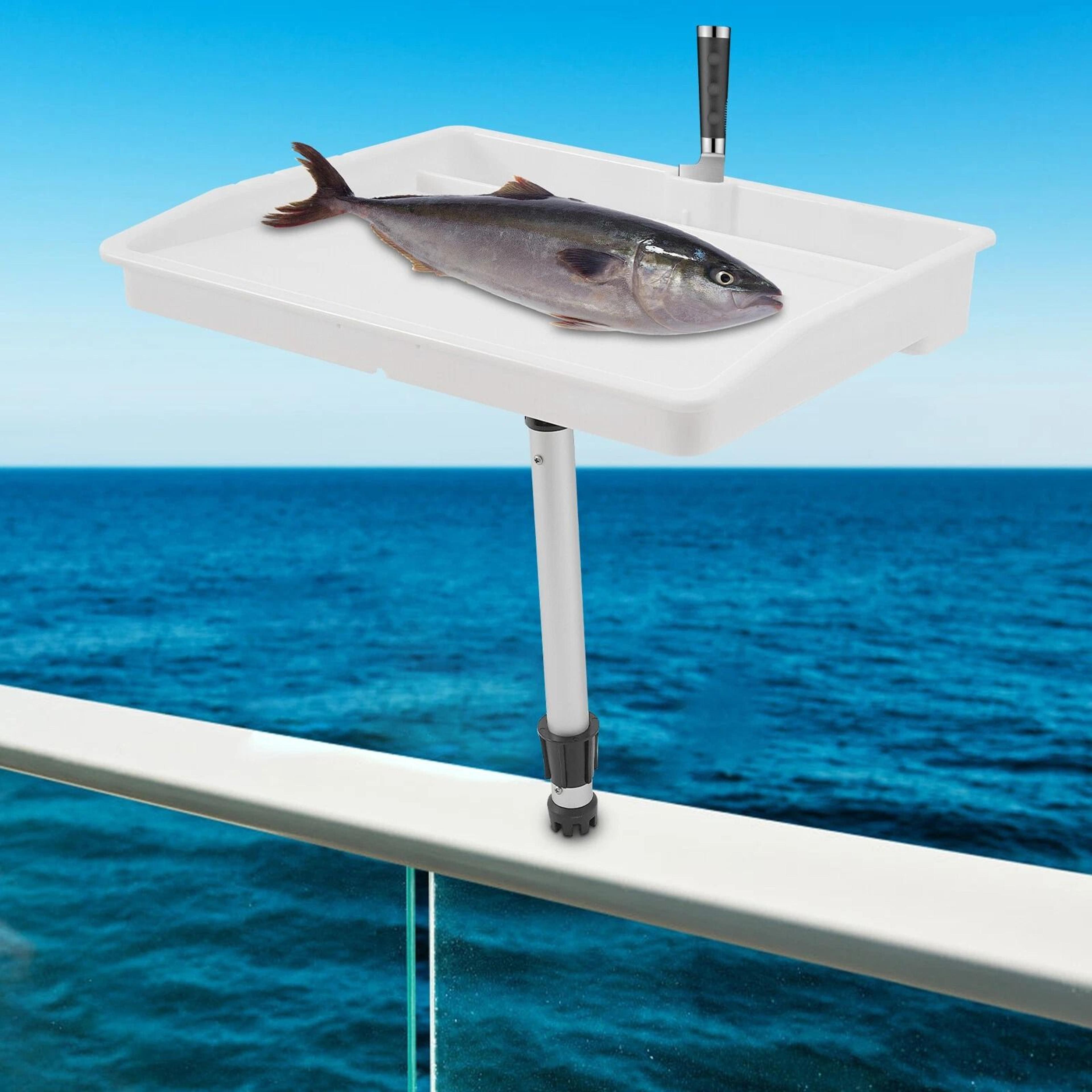 marine grade rod holder mounted fillet table & boat bait cutting board