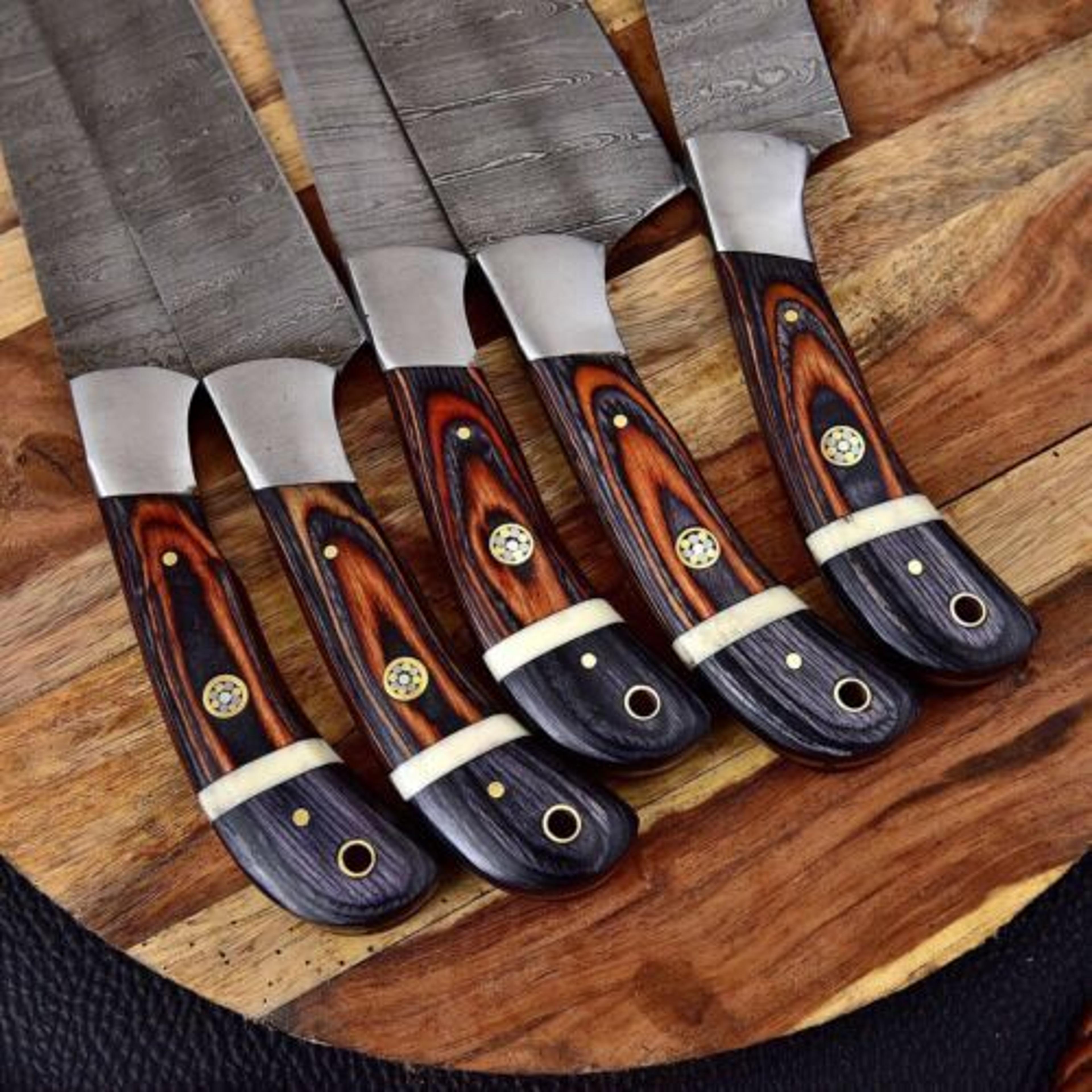 Handmade Damascus Steel Chef Knives Kitchen Set 1