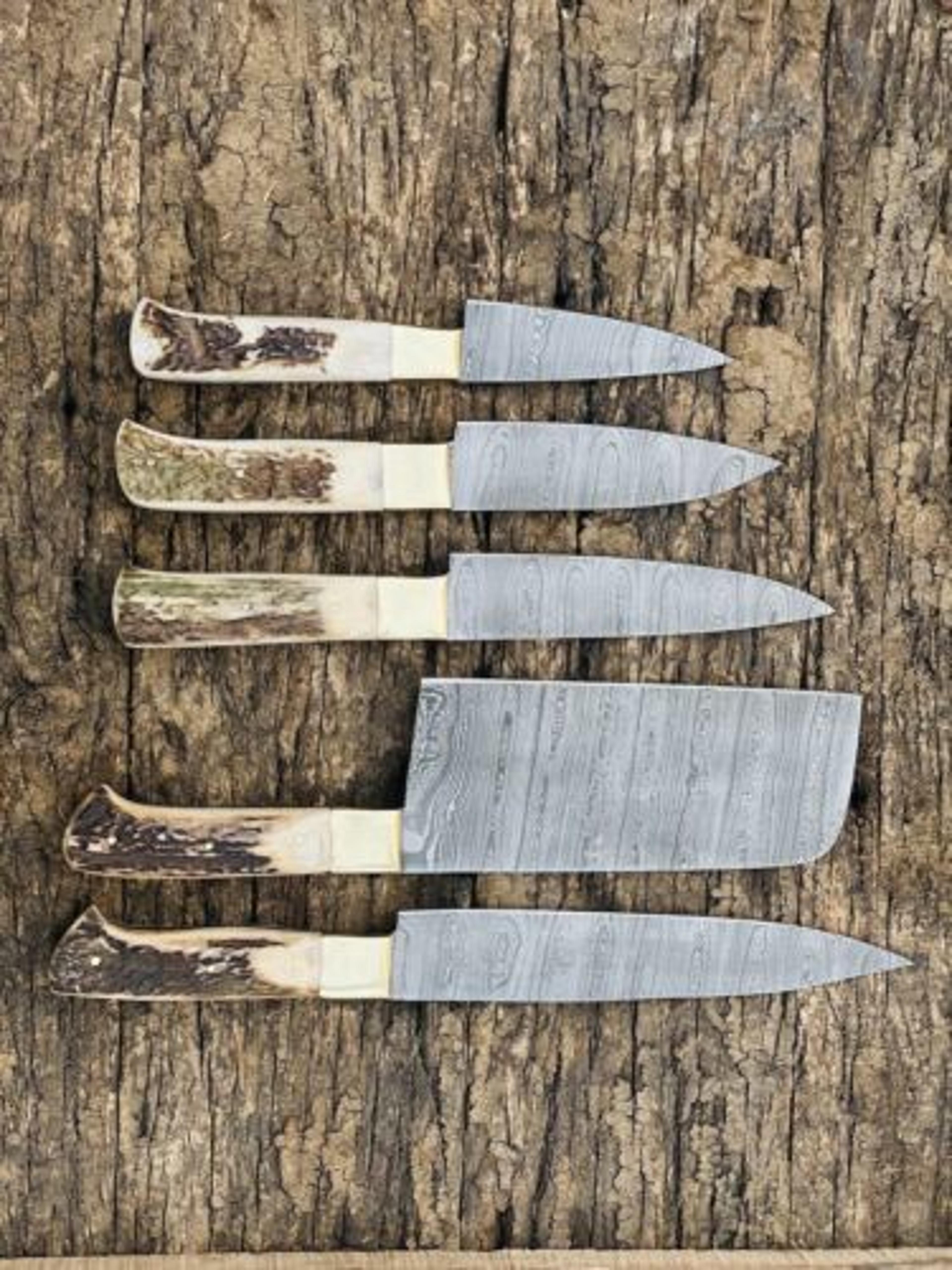 Custom Handmade Damascus Steel Chef Knife Set  Stag Handle Premium Quality 2