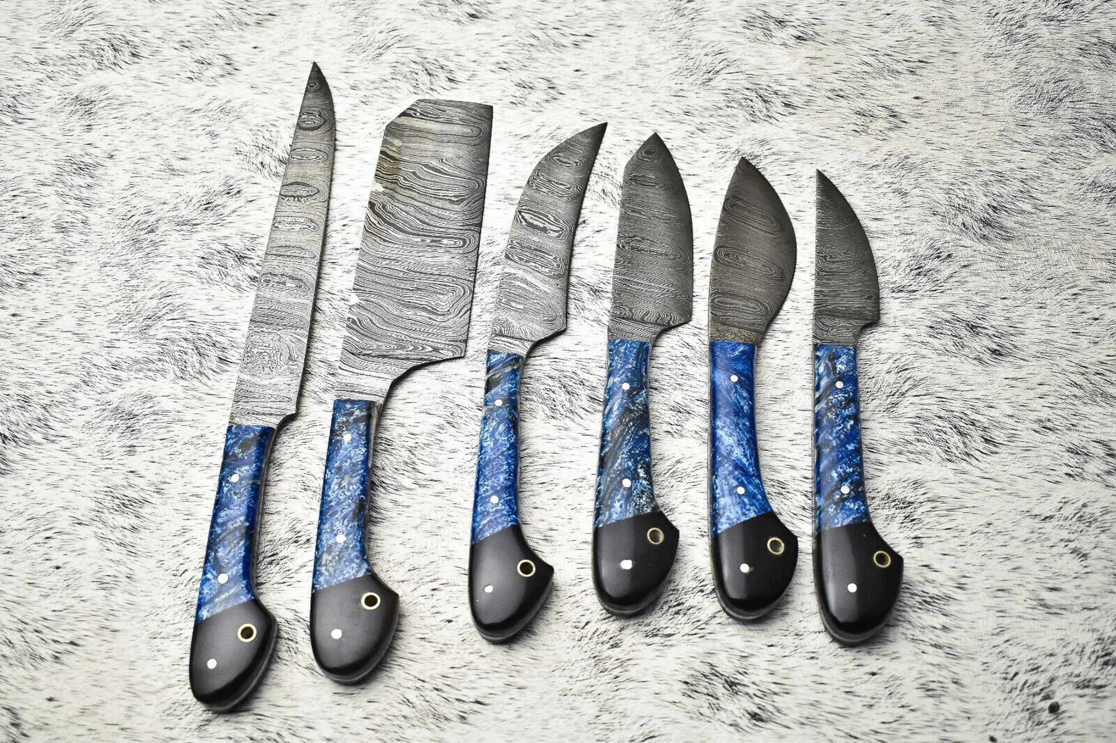 Lot Of 6 Handmade Damascus Steel Chef Knives Set  Custom Forged Kitchen Cutlery Collection 1