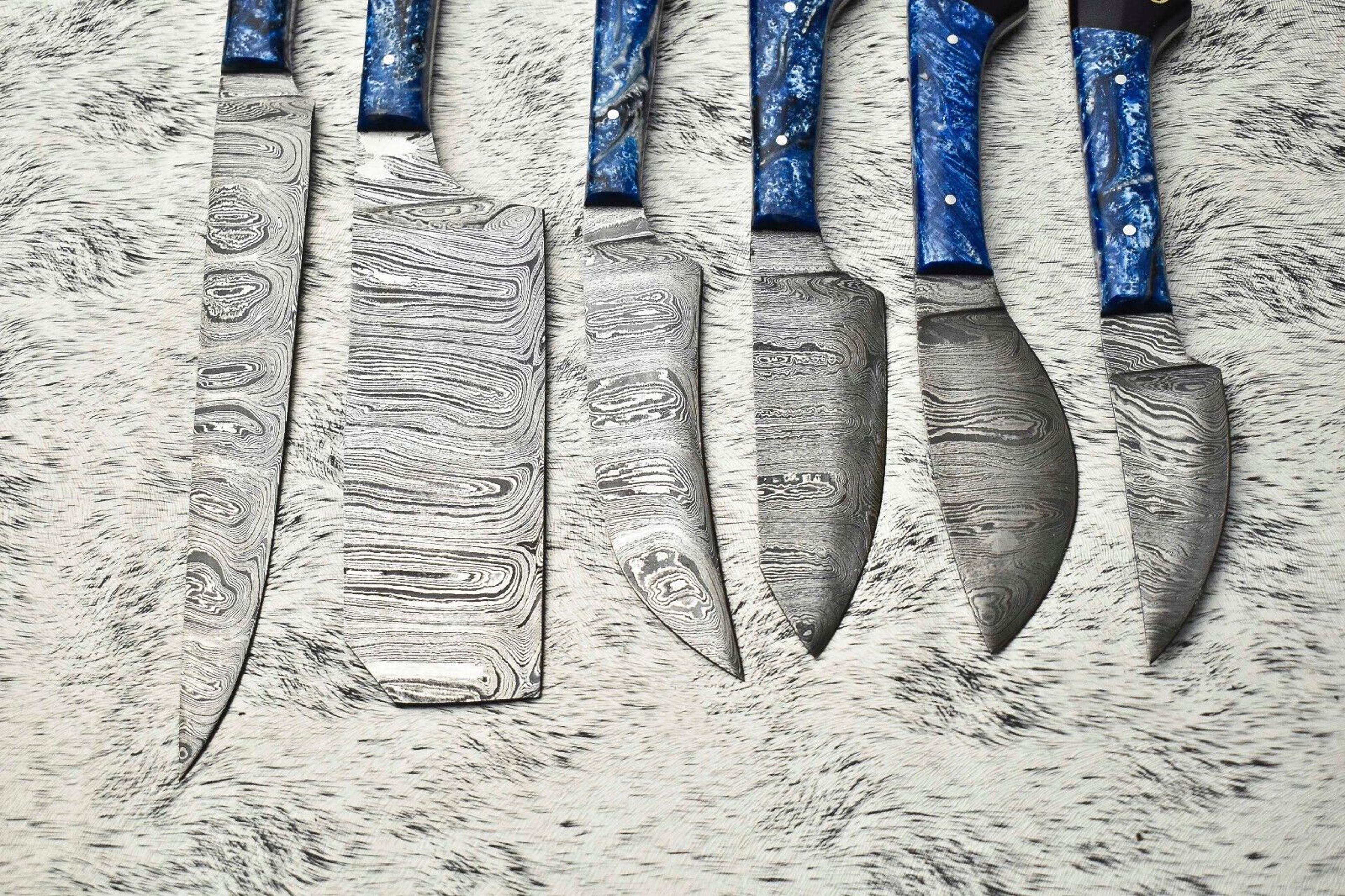 Lot Of 6 Handmade Damascus Steel Chef Knives Set  Custom Forged Kitchen Cutlery Collection 3