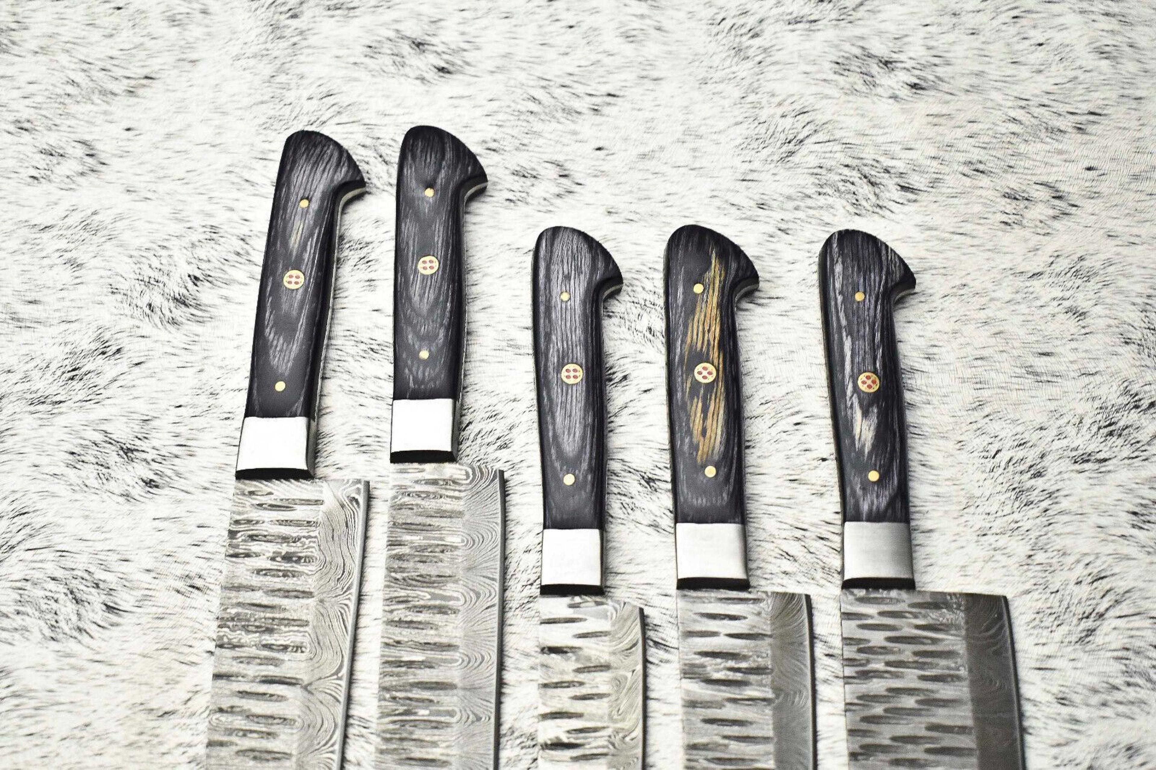 Custom Handmade Damascus Chef Knife Set  5Piece Cutlery 2