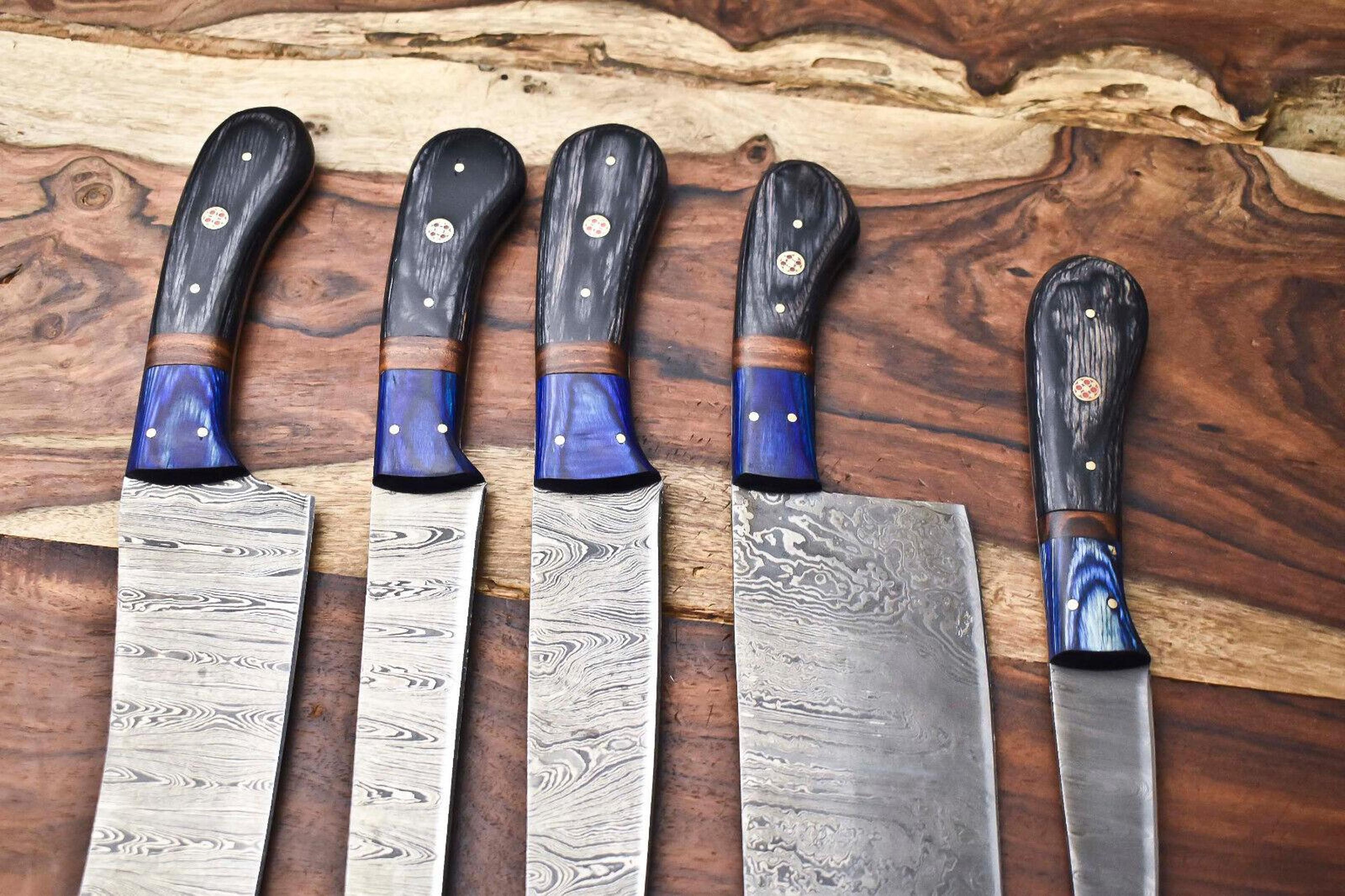 Professional Damascus Chef Knives  5Piece Hand Forged Kitchen Knife Set 2