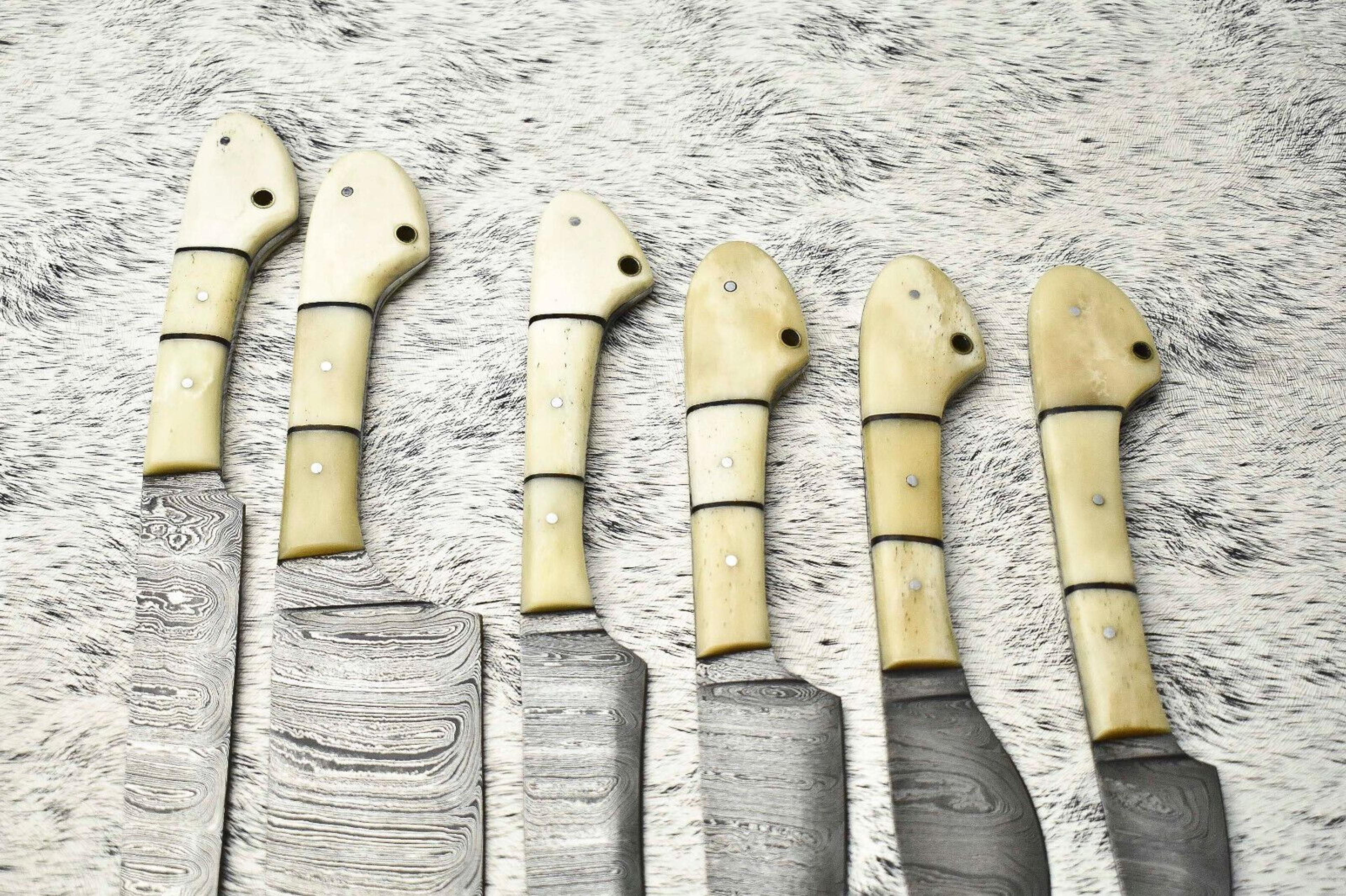Premium Damascus Steel Knife Set  6Piece Artisan Full Tang Hardwood Collection 2
