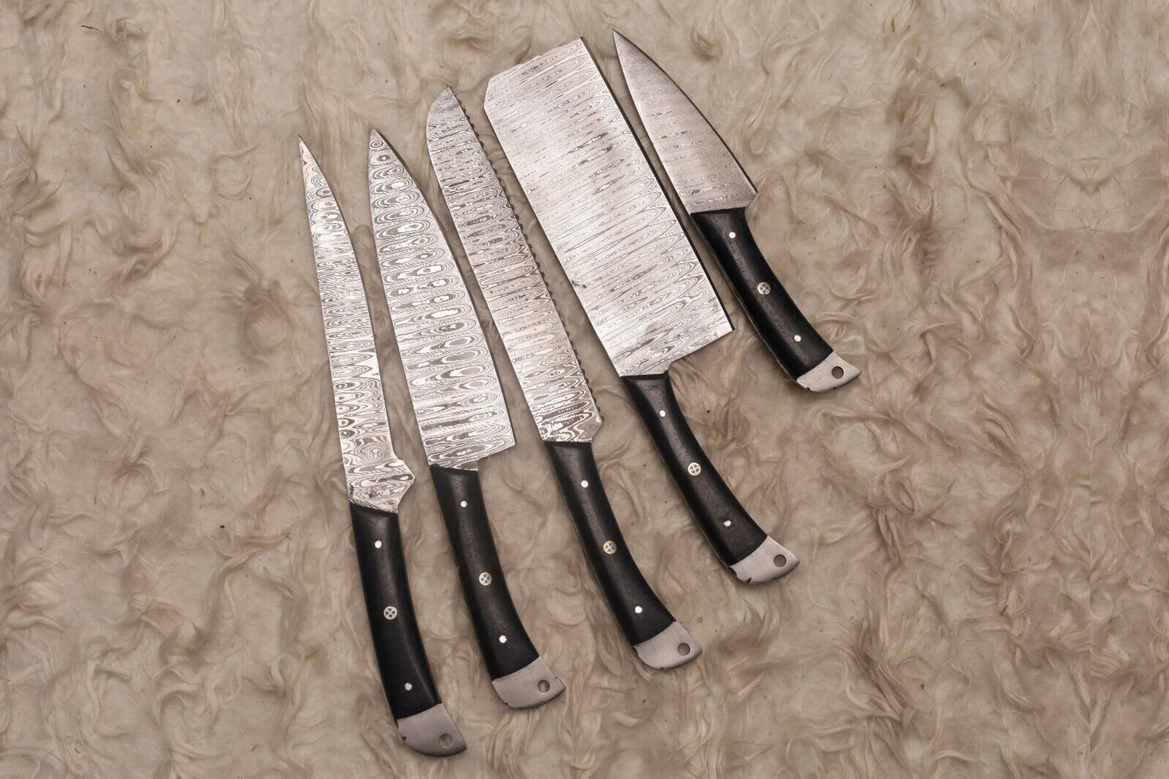 Hand Forged Damascus Steel Kitchen Knife Set  Professional 5 Piece Cutlery 1