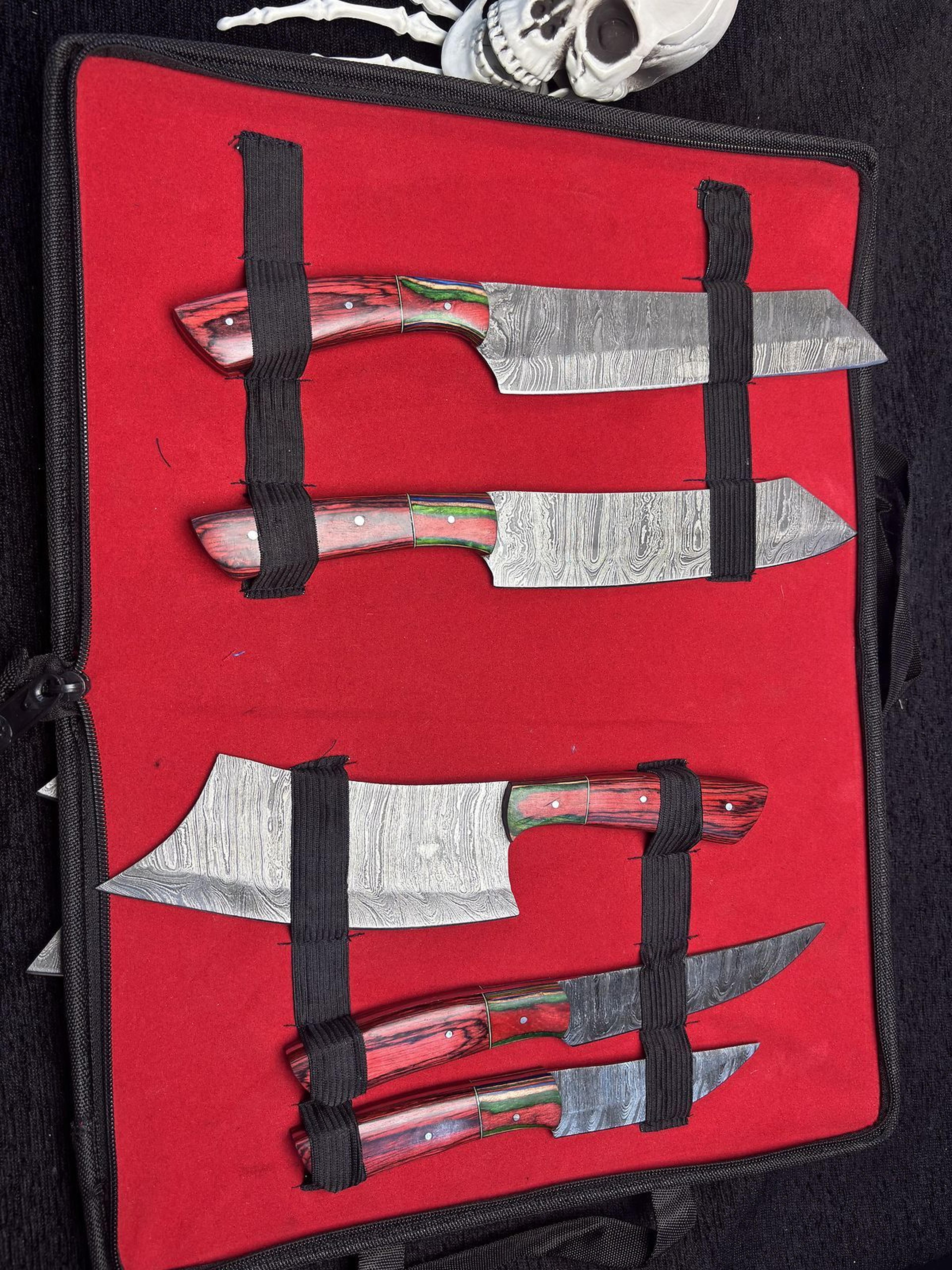 Hand Forged Damascus Steel Chef Knife Set  5 Pc Professional Essentials 1