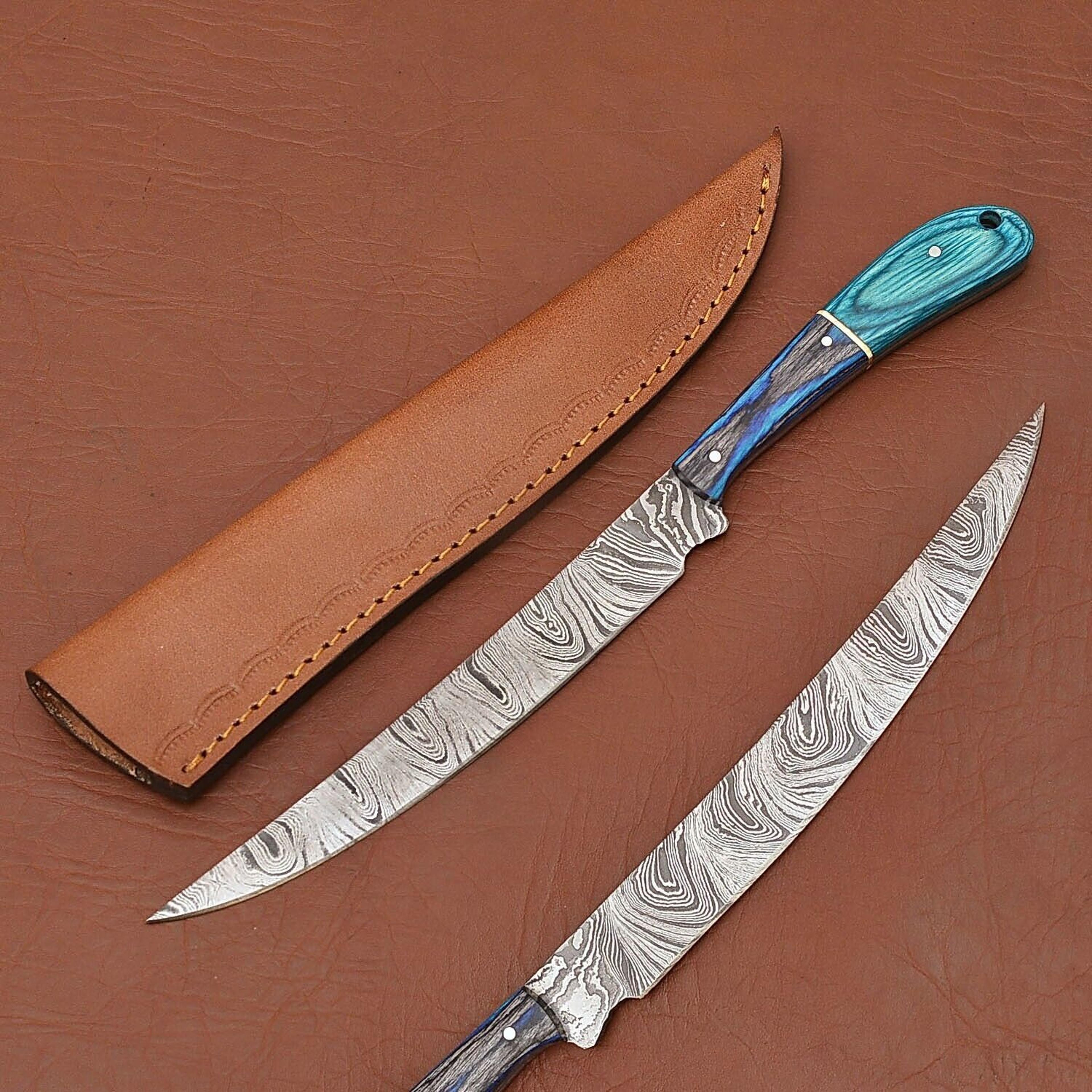 handcrafted damascus steel chef knife – razor sharp kitchen & survival knife