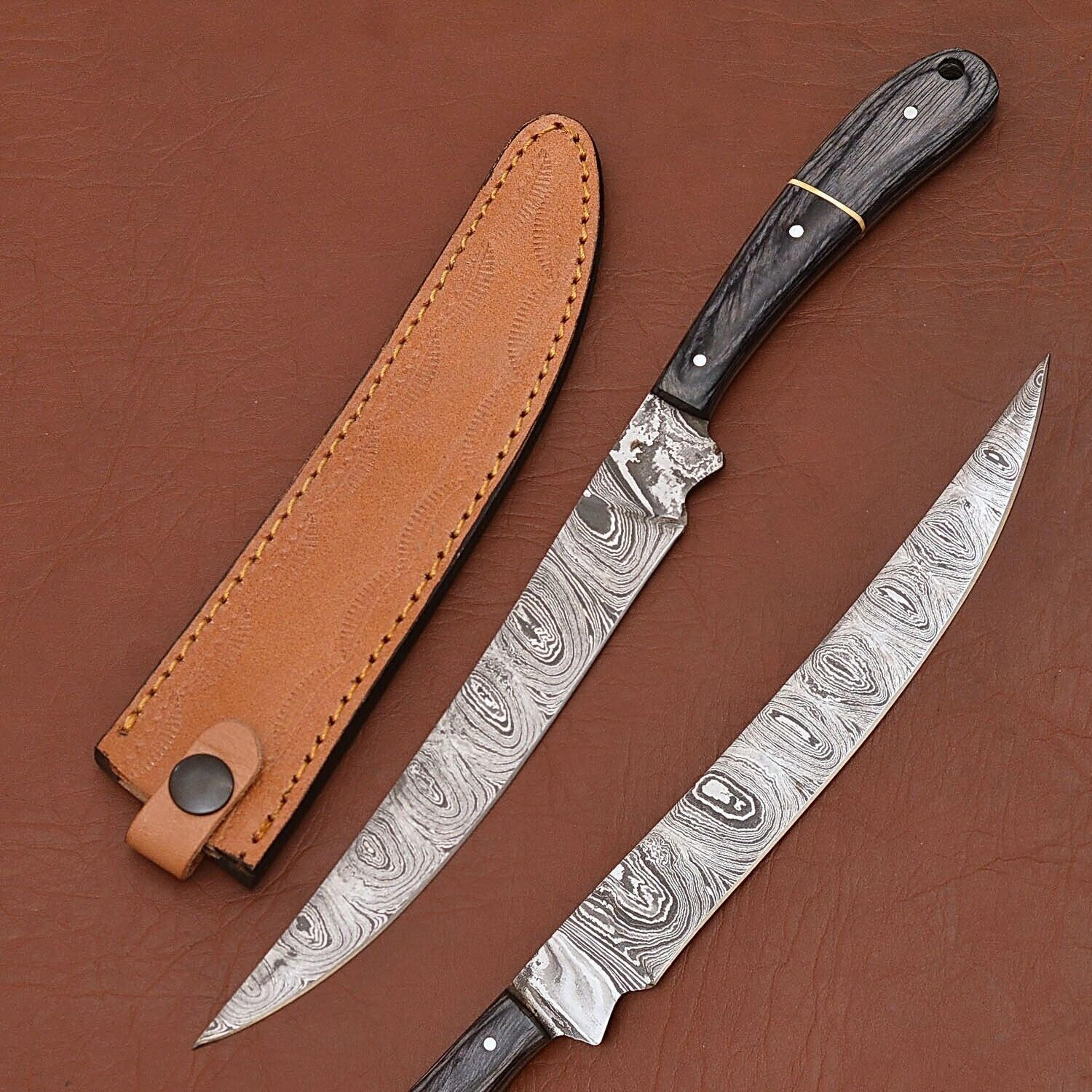 premium handmade damascus chef knife – 7" fillet blade for kitchen & outdoor use