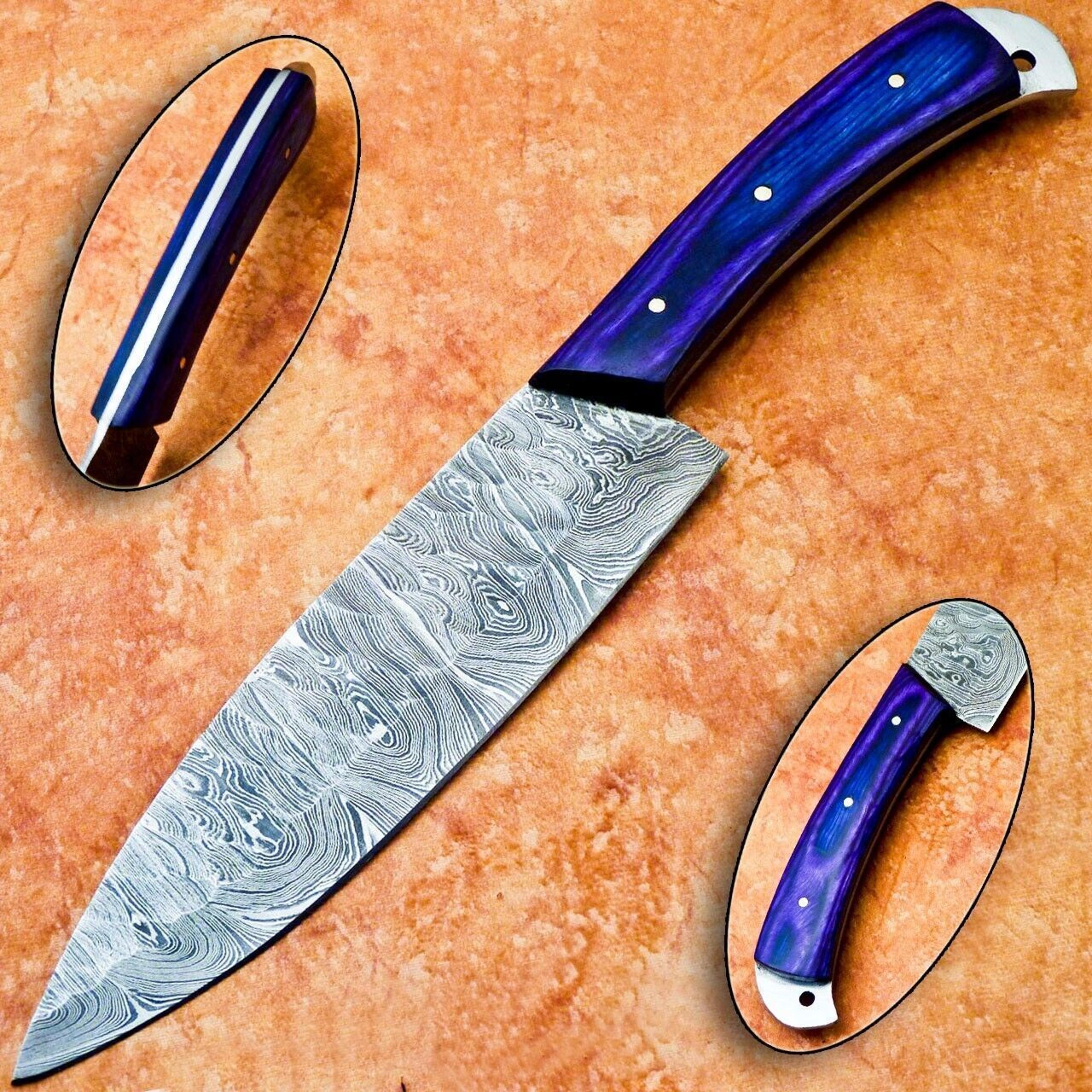 handmade damascus steel chef knife | forged outdoor sport knife | full tang blade