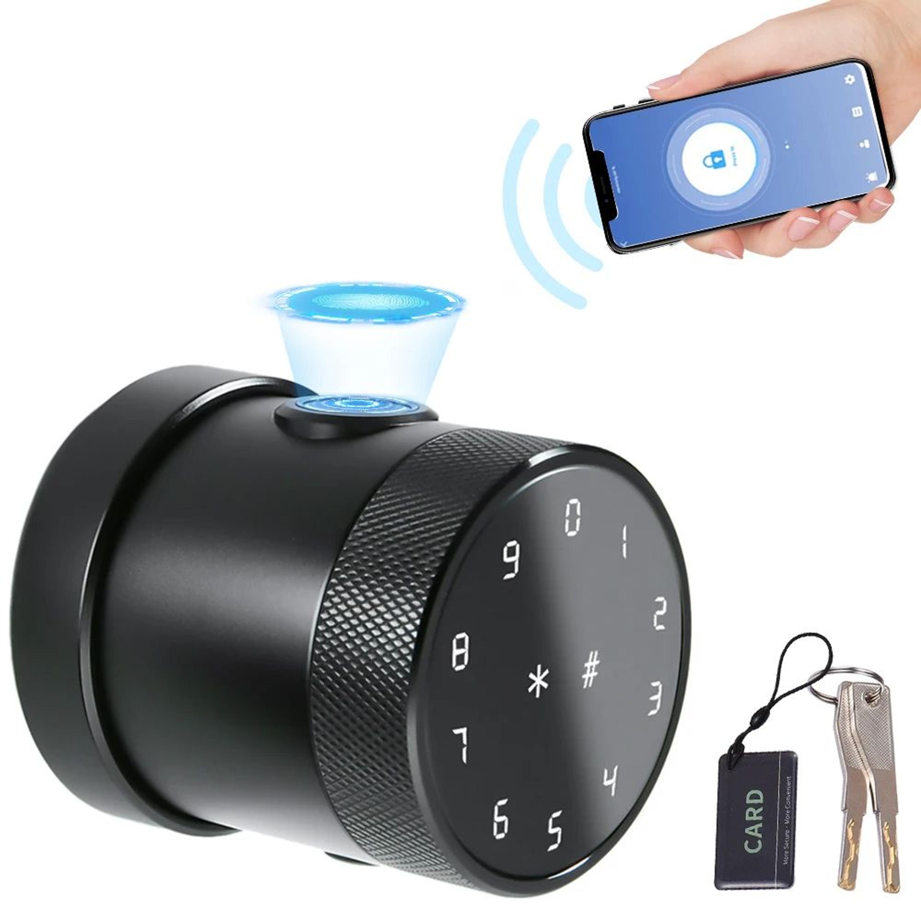 5-in-1 smart door lock, keyless entry, biometric fingerprint & remote control password