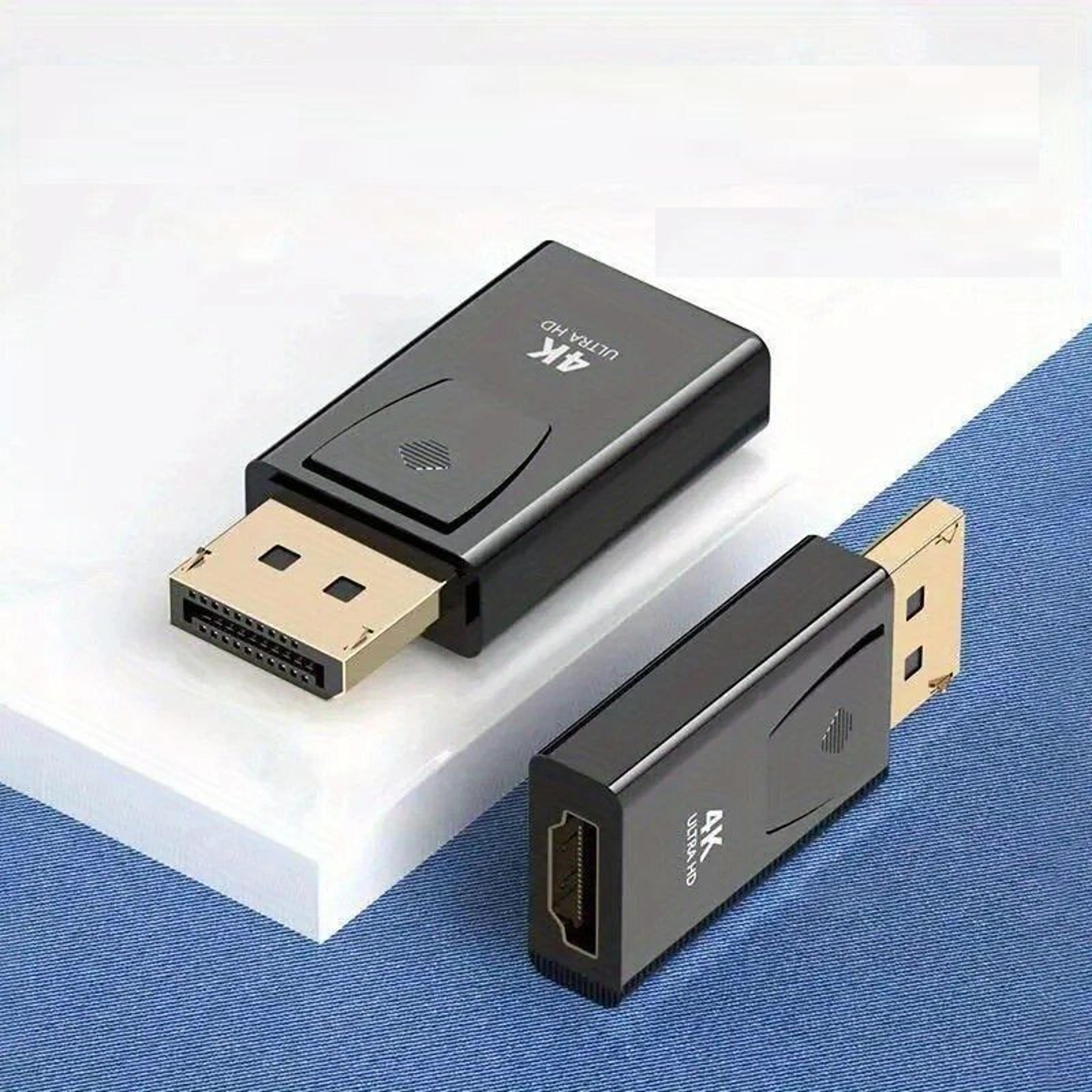 4k displayport (dp) to hdmi adapter, dp male to hdmi female video audio converter for tv, laptop, computer
