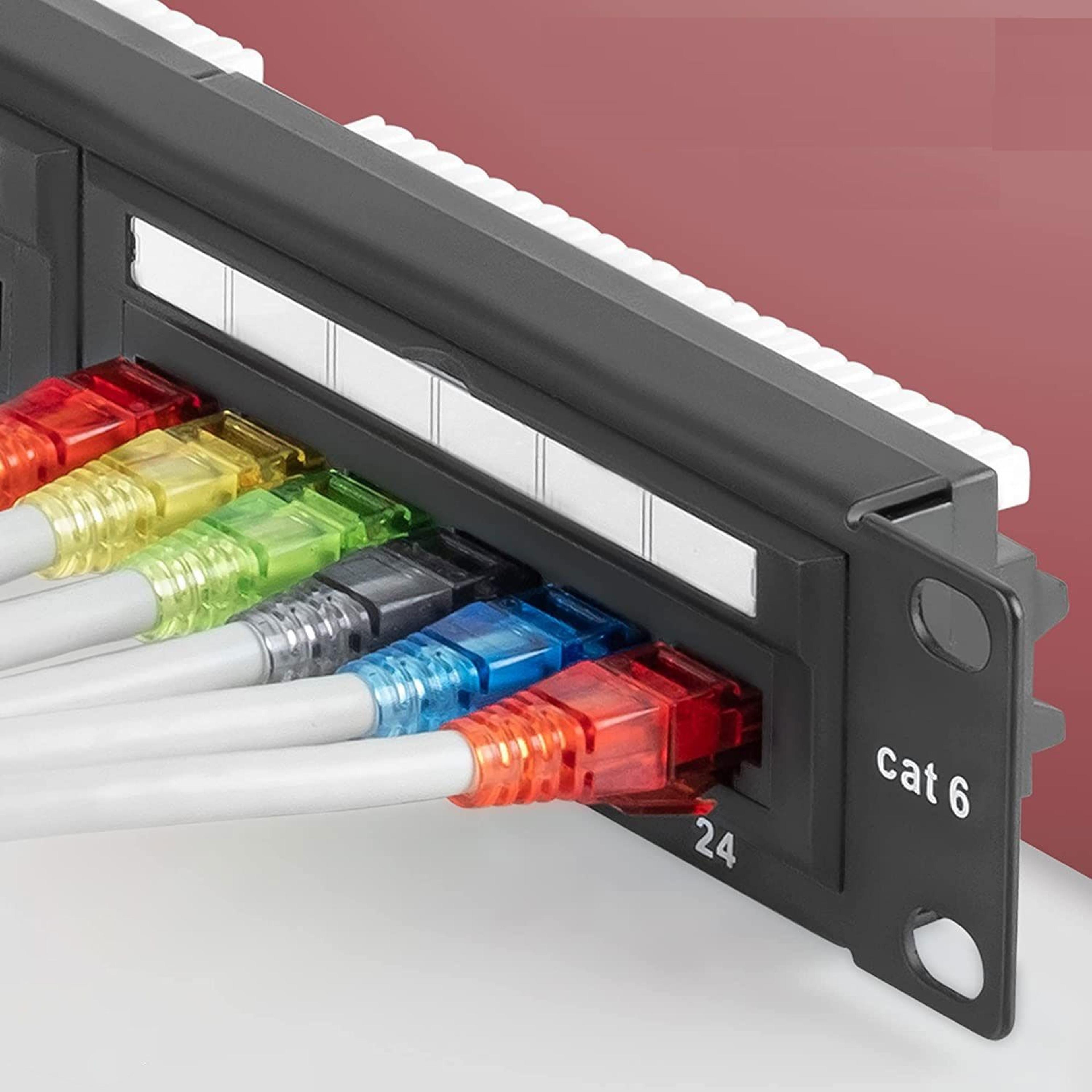 assorted color rj45 cat6 pass through connectors (50pcs), easy crimp modular plugs for utp ethernet cables