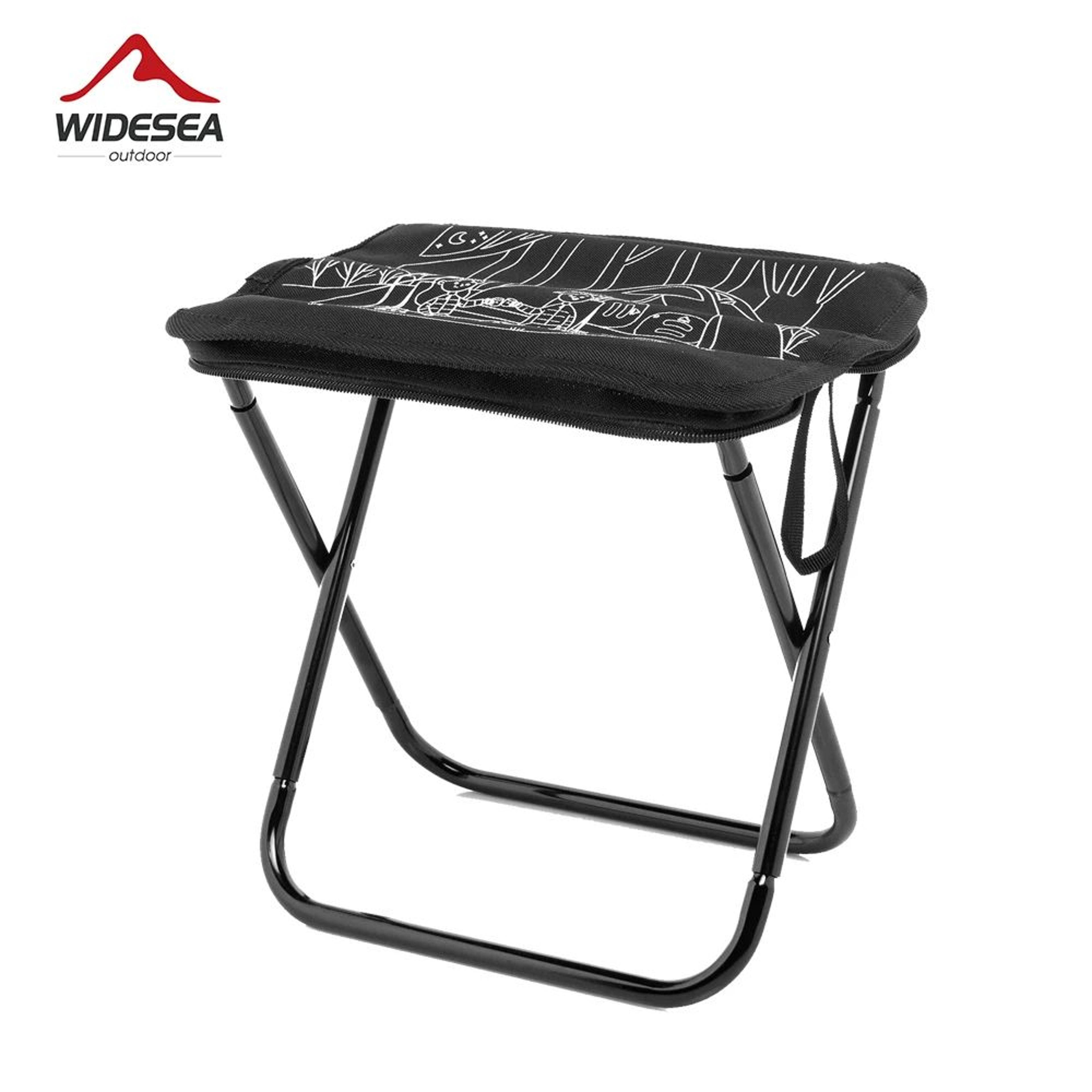 widesea foldable camping stool, lightweight portable chair with zipper storage for outdoor fishing, hiking & travel