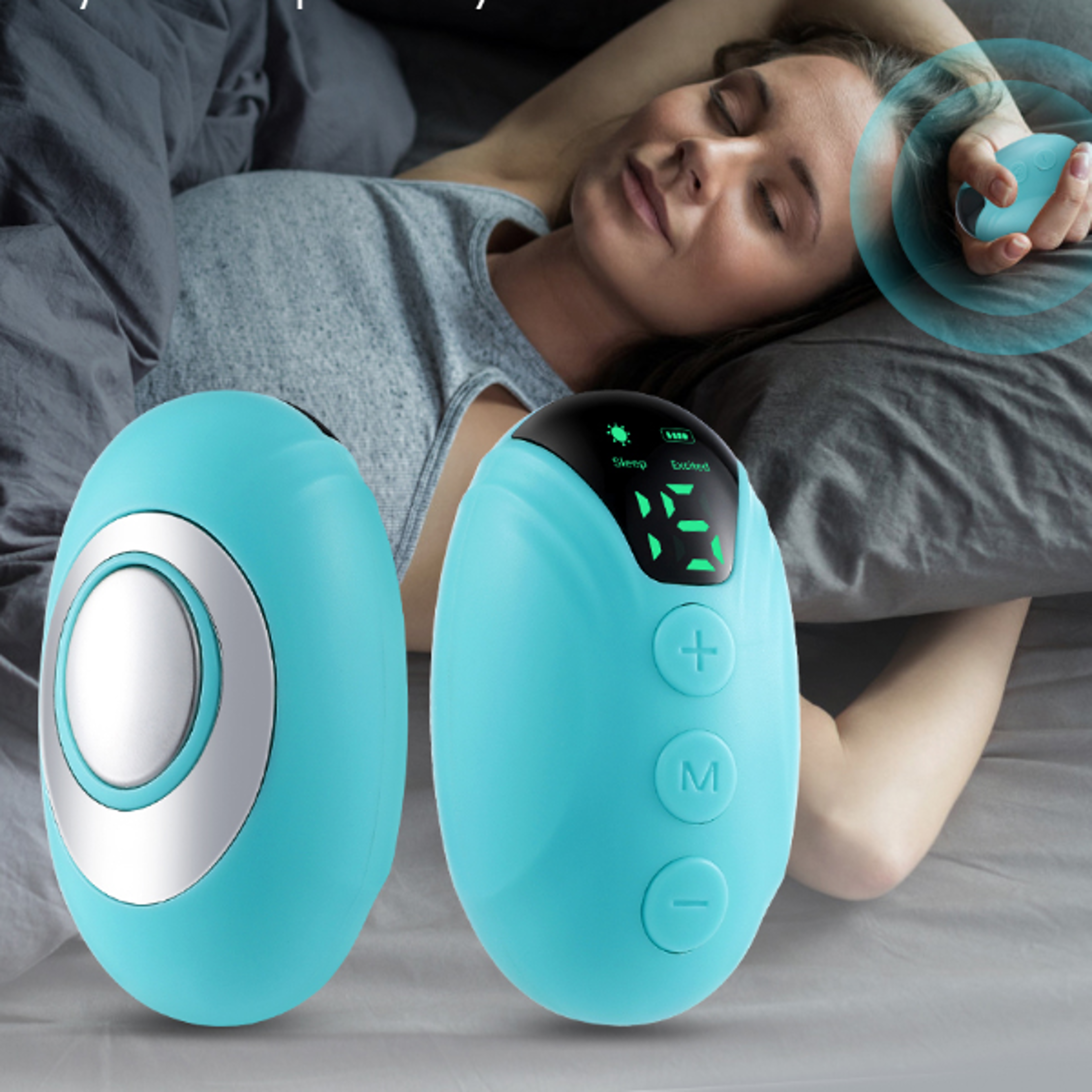 intelligent handheld sleep aid device, micro current sleep massager, stress & anxiety relief, hypnosis tool