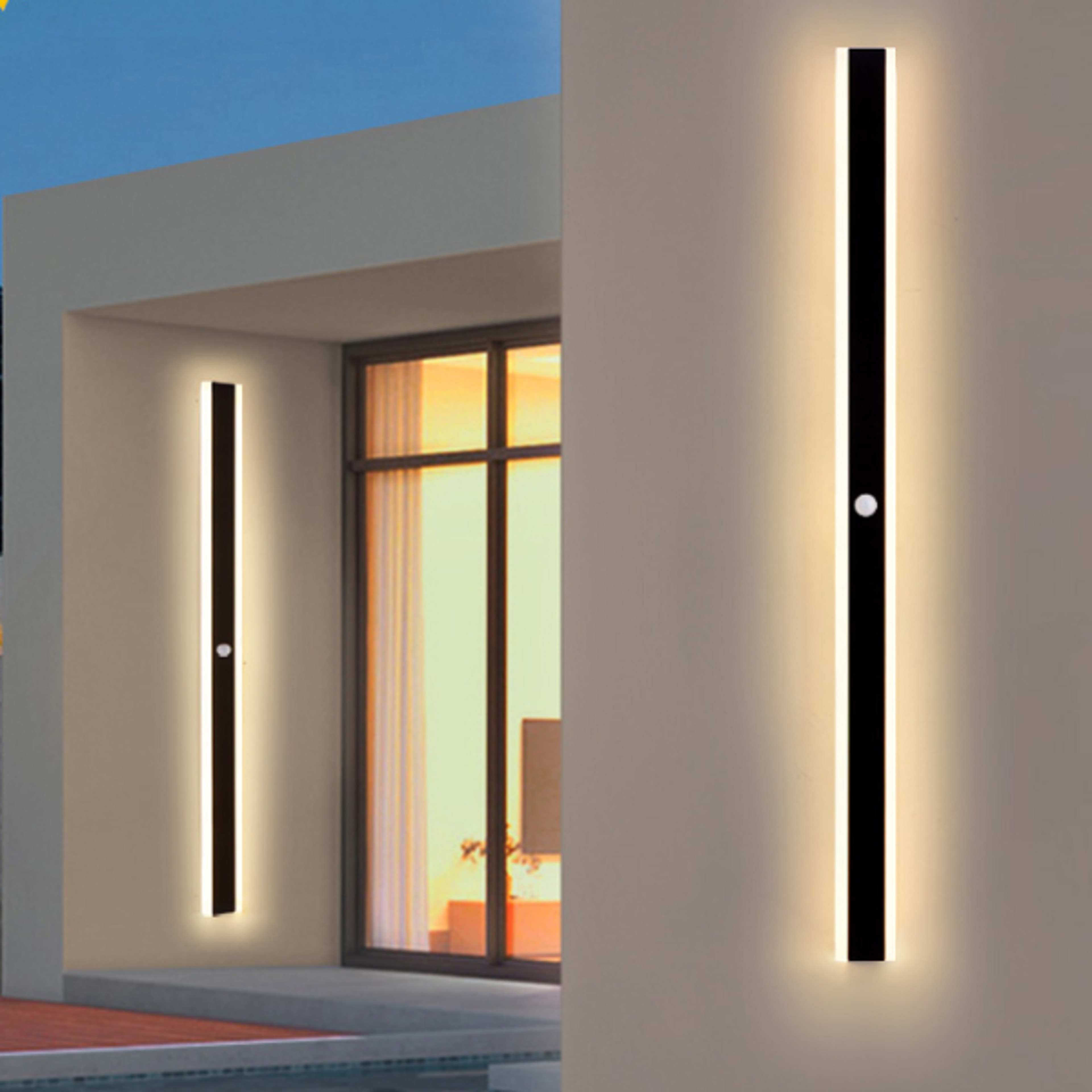waterproof outdoor wall light, led porch lamp with motion sensor, garden and garage lighting fixture for villa