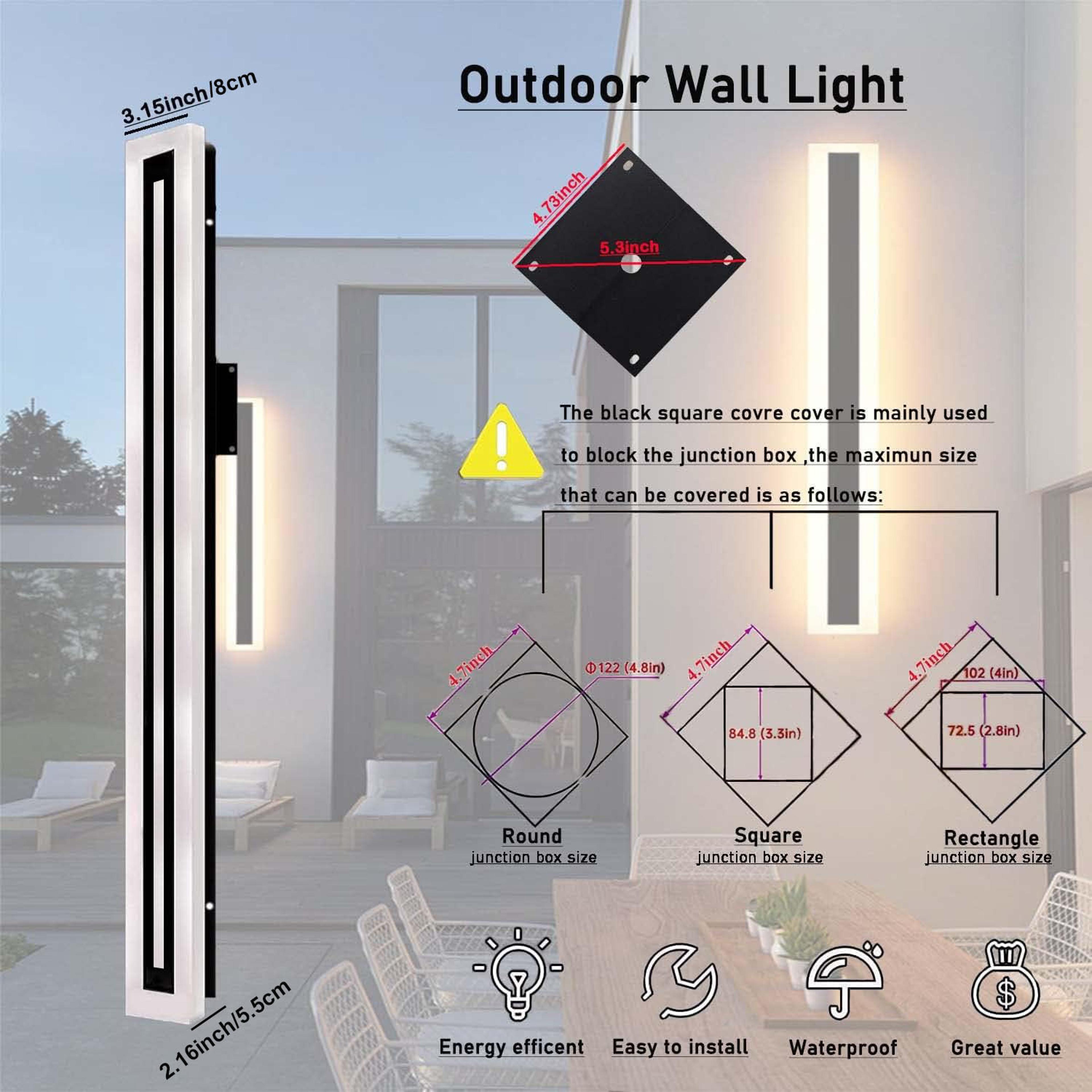 Modern LED Wall Lighting Fixture Outdoor Long Strip Sconce Frosted White Acrylic Wall Lamp IP67 Wat 5