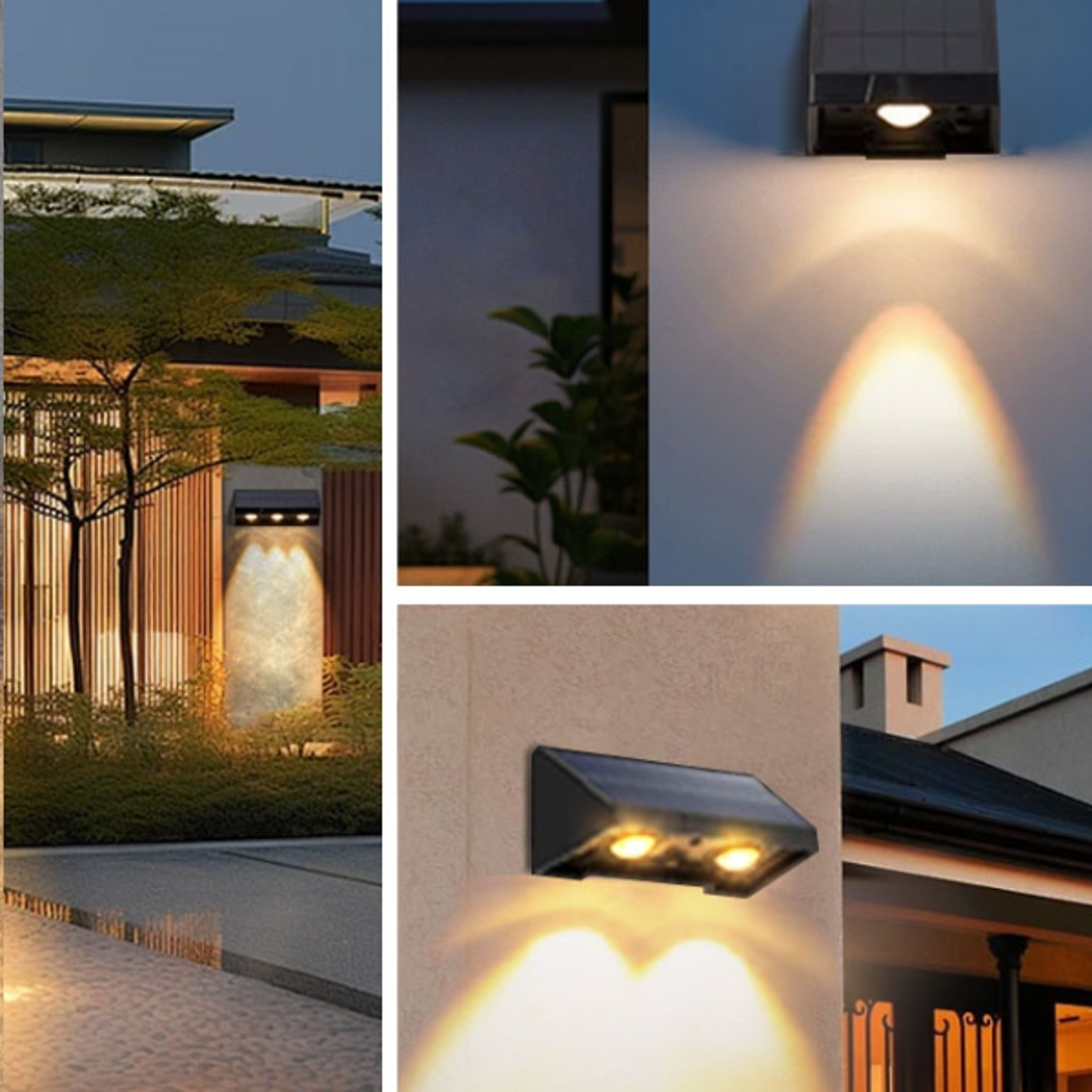outdoor solar wall light, led lamp bulb, waterproof ip54, automatic night illumination for garden, yard, or balcony