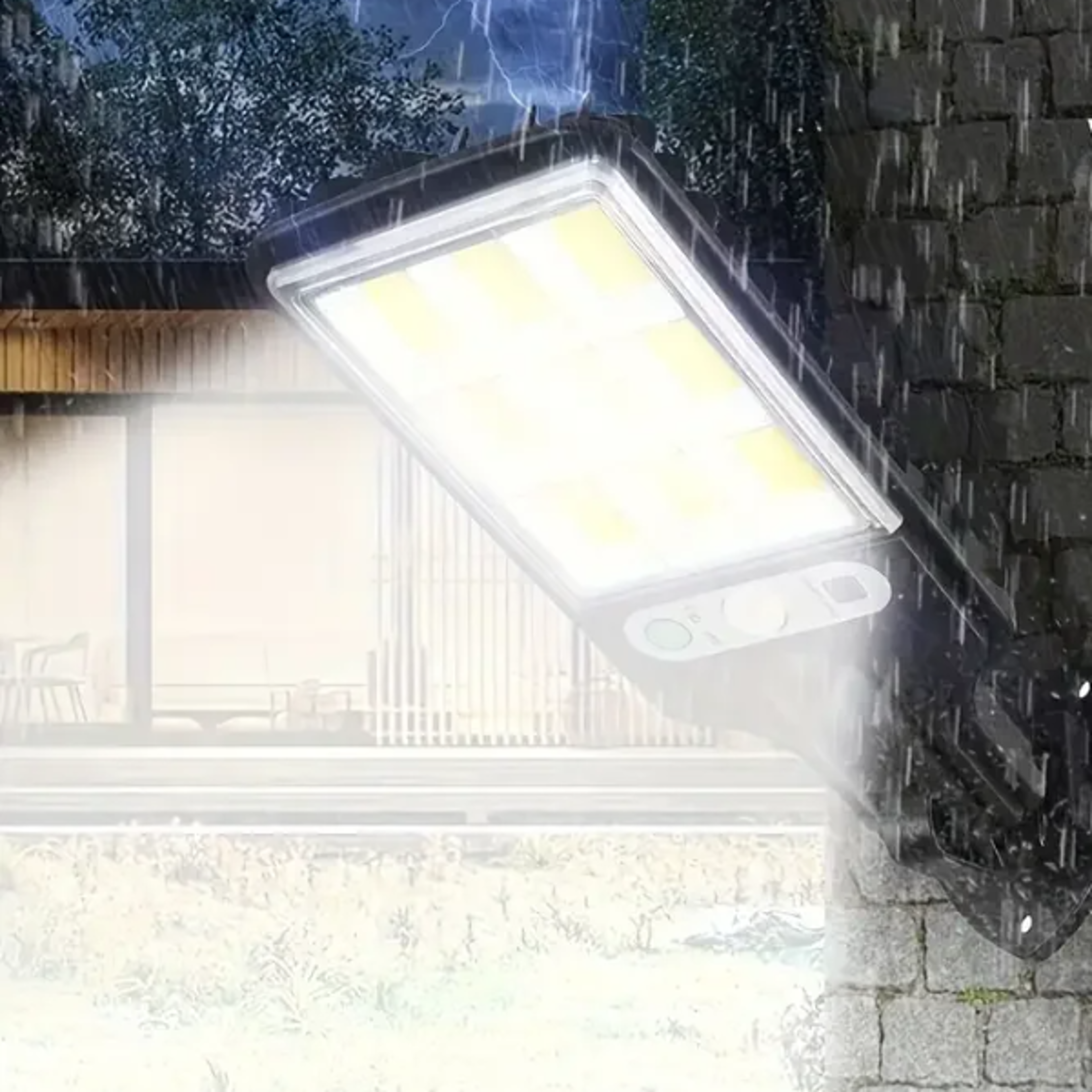 waterproof solar led light outdoor, motion sensor garden lamp, modes solar yard light for streets, pathways