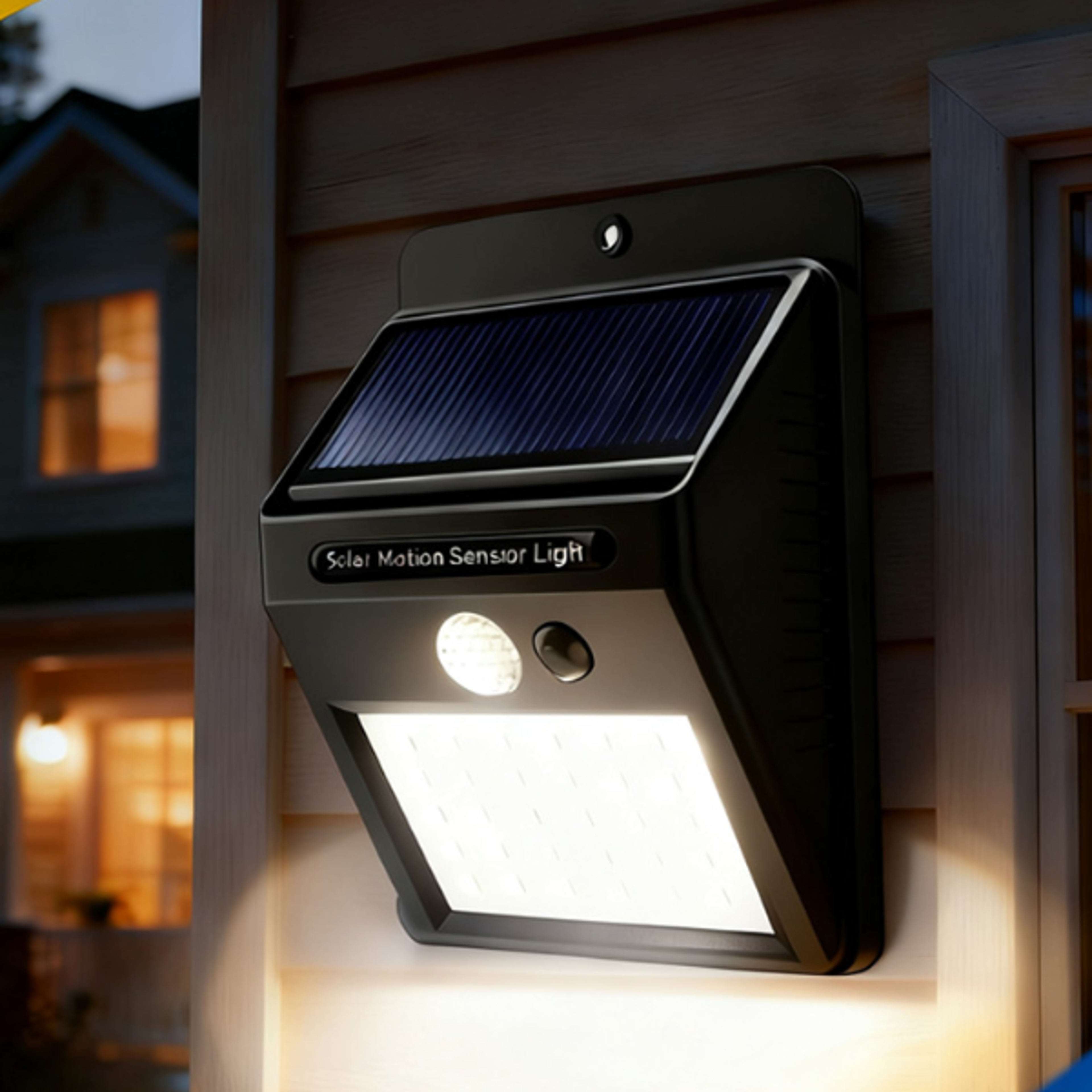 outdoor solar powered led motion sensor wall light, waterproof street lamp for yard, garden, garage, fence