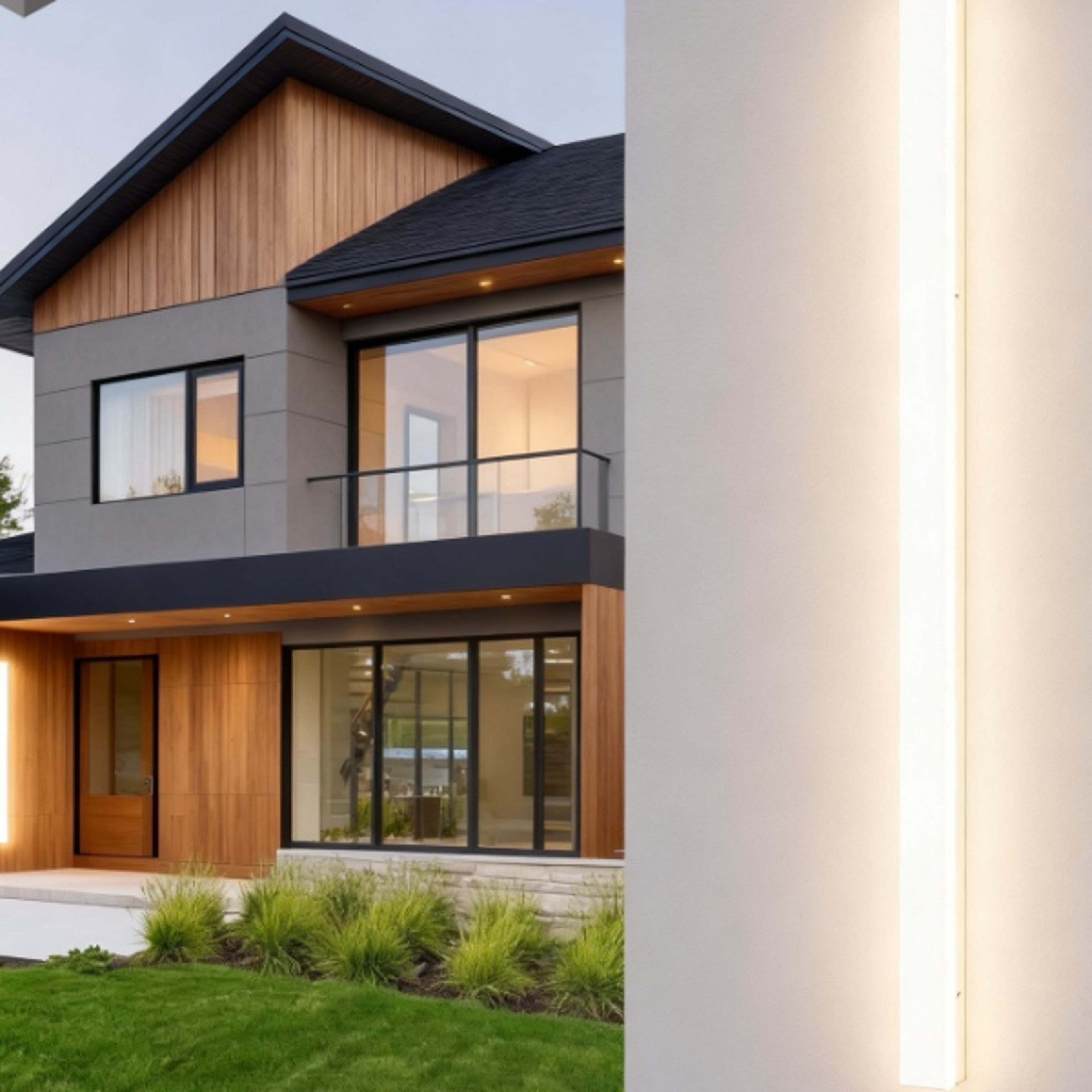 outdoor led long wall lamp, waterproof white strip lighting, garage, balcony, garden corridor, modern design