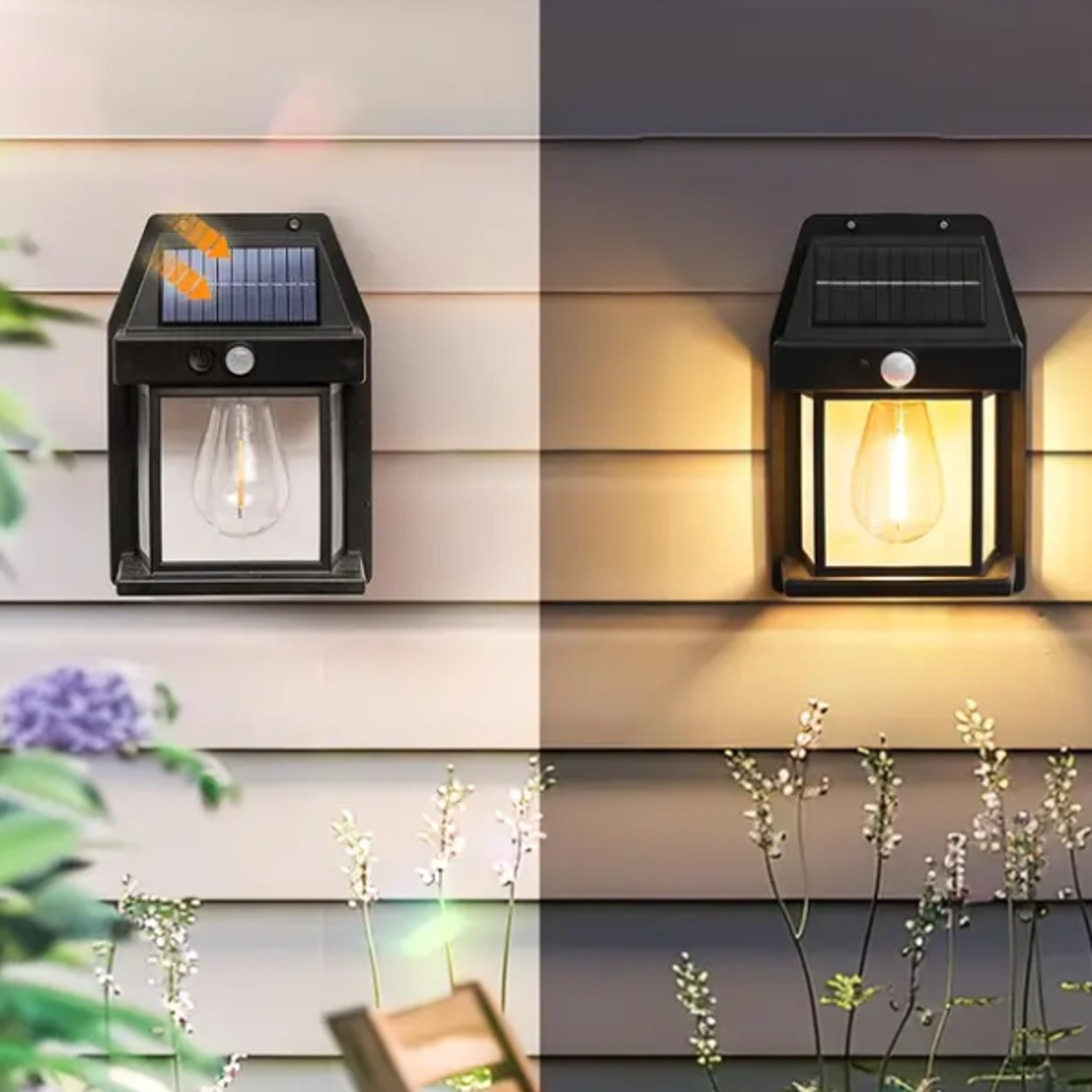 waterproof outdoor spotlights, intelligent solar lights with three dimming levels, ideal for terrace porch, landscape