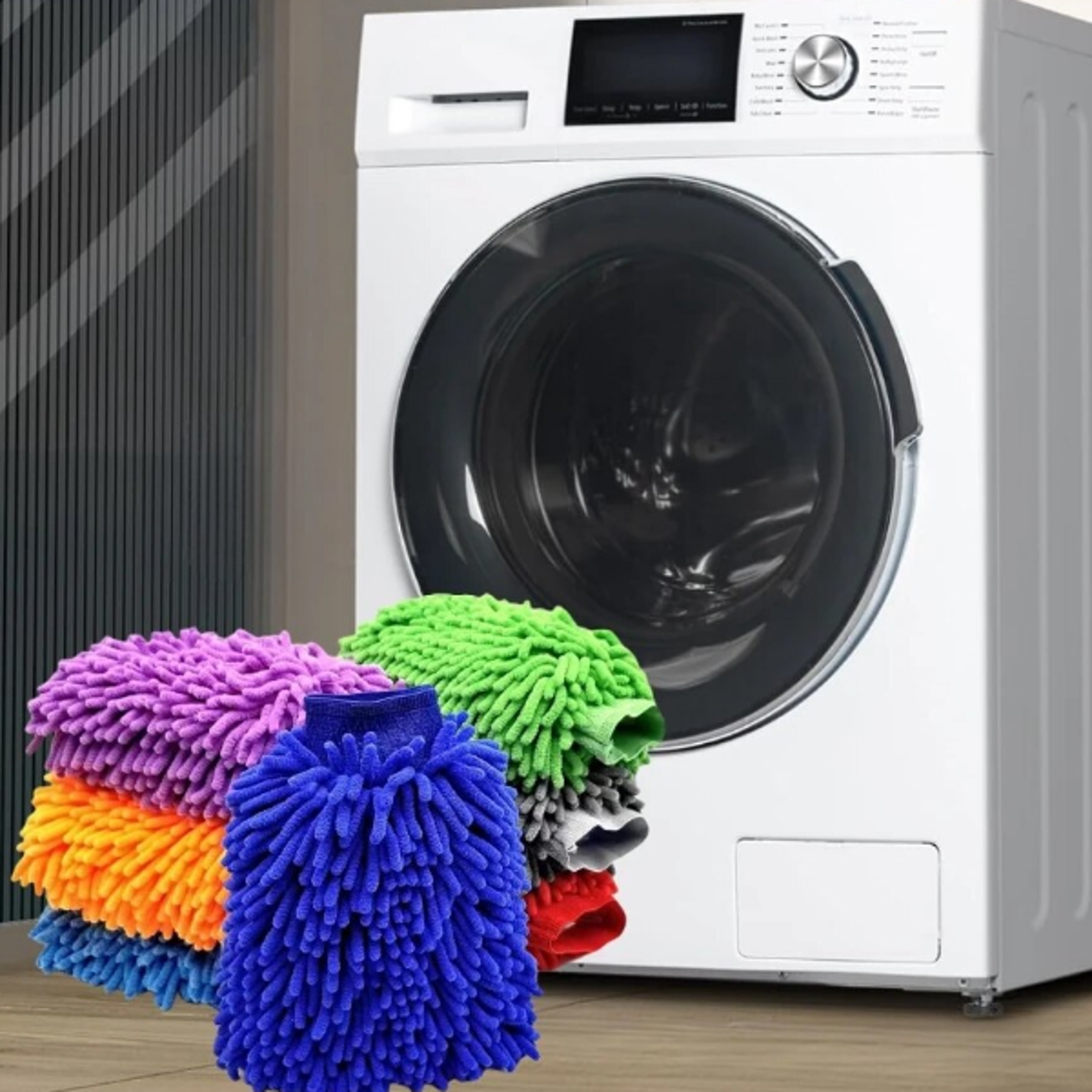 double sided chenille microfiber car wash mitt, ultra absorbent wash car sponge, scratch free auto gloves, microfiber
