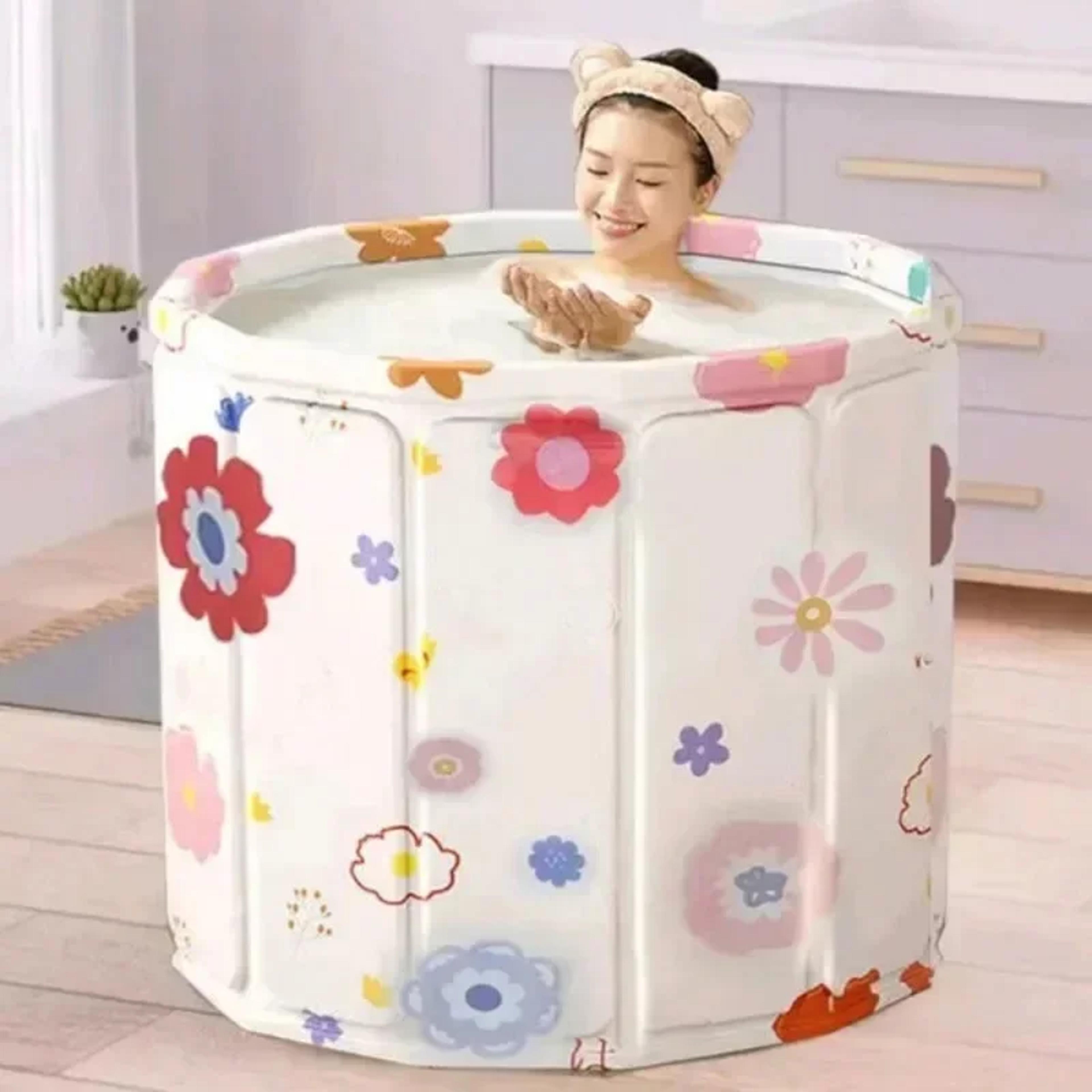 temperature control bathtub, foldable thick insulation, pvc household non-installation, steam foot therapy