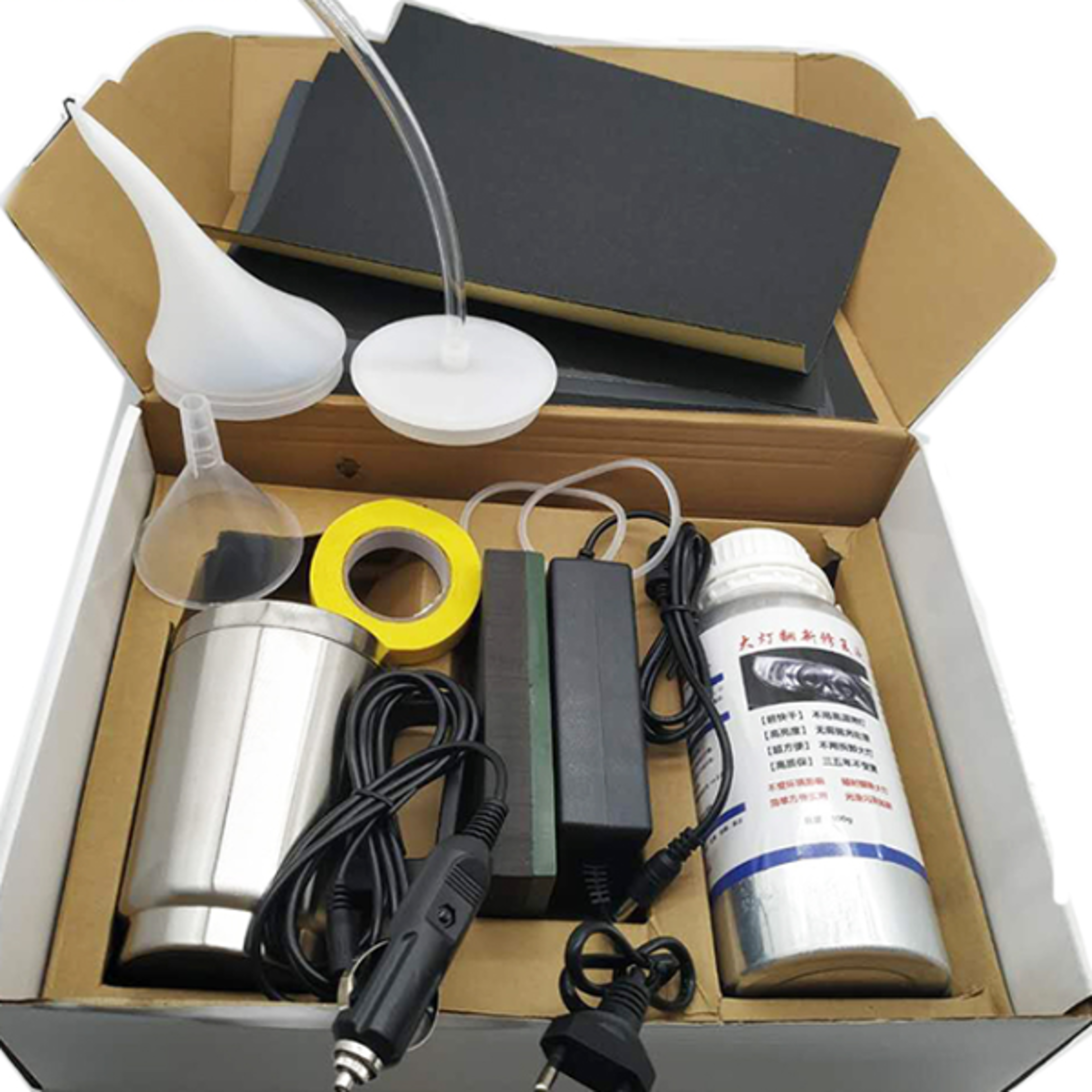 headlight restoration polish kit, car headlights polishing repair, liquid polymer faros