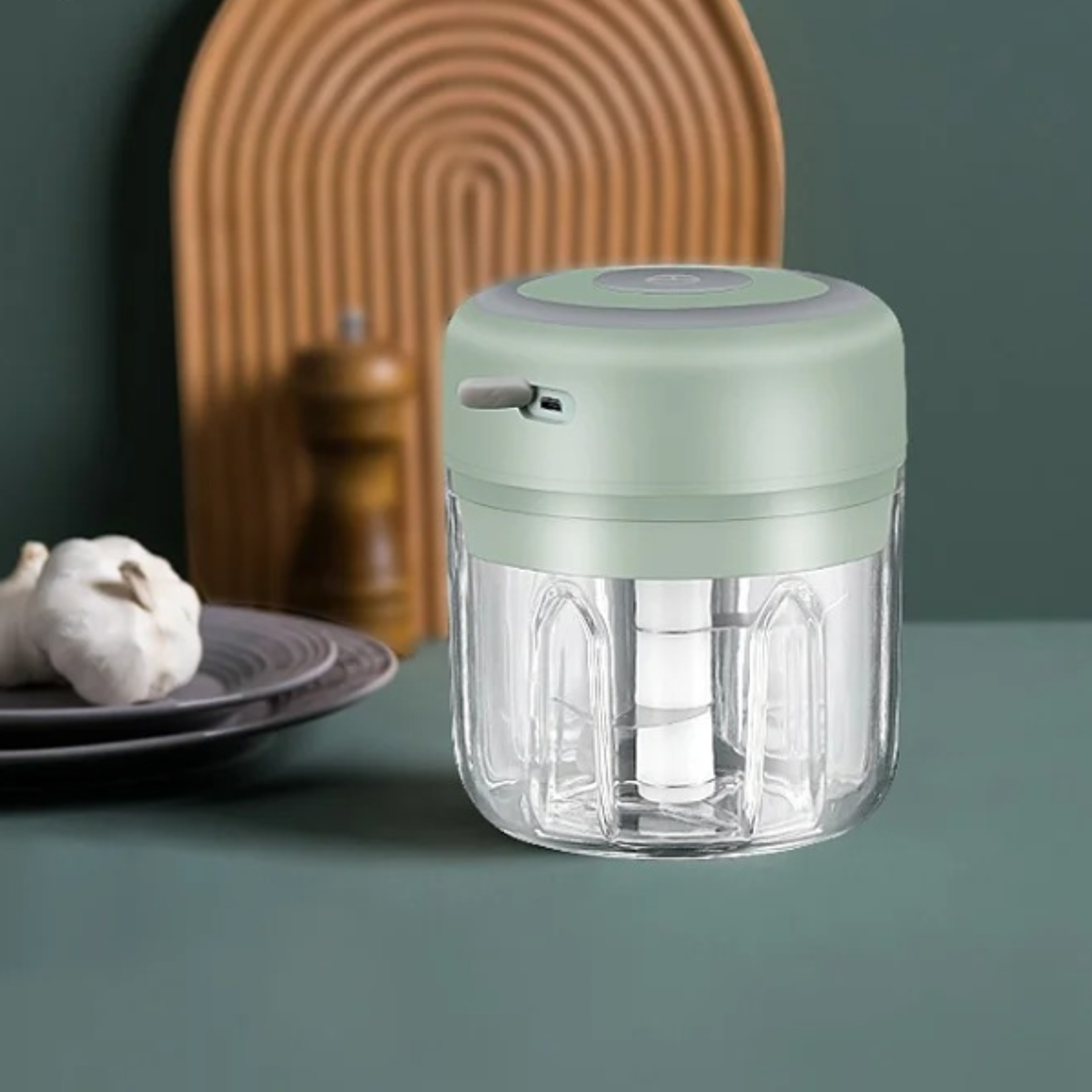 portable mini wireless electric garlic crusher, usb charging vegetable masher, ginger and chili chopper, kitchen tool