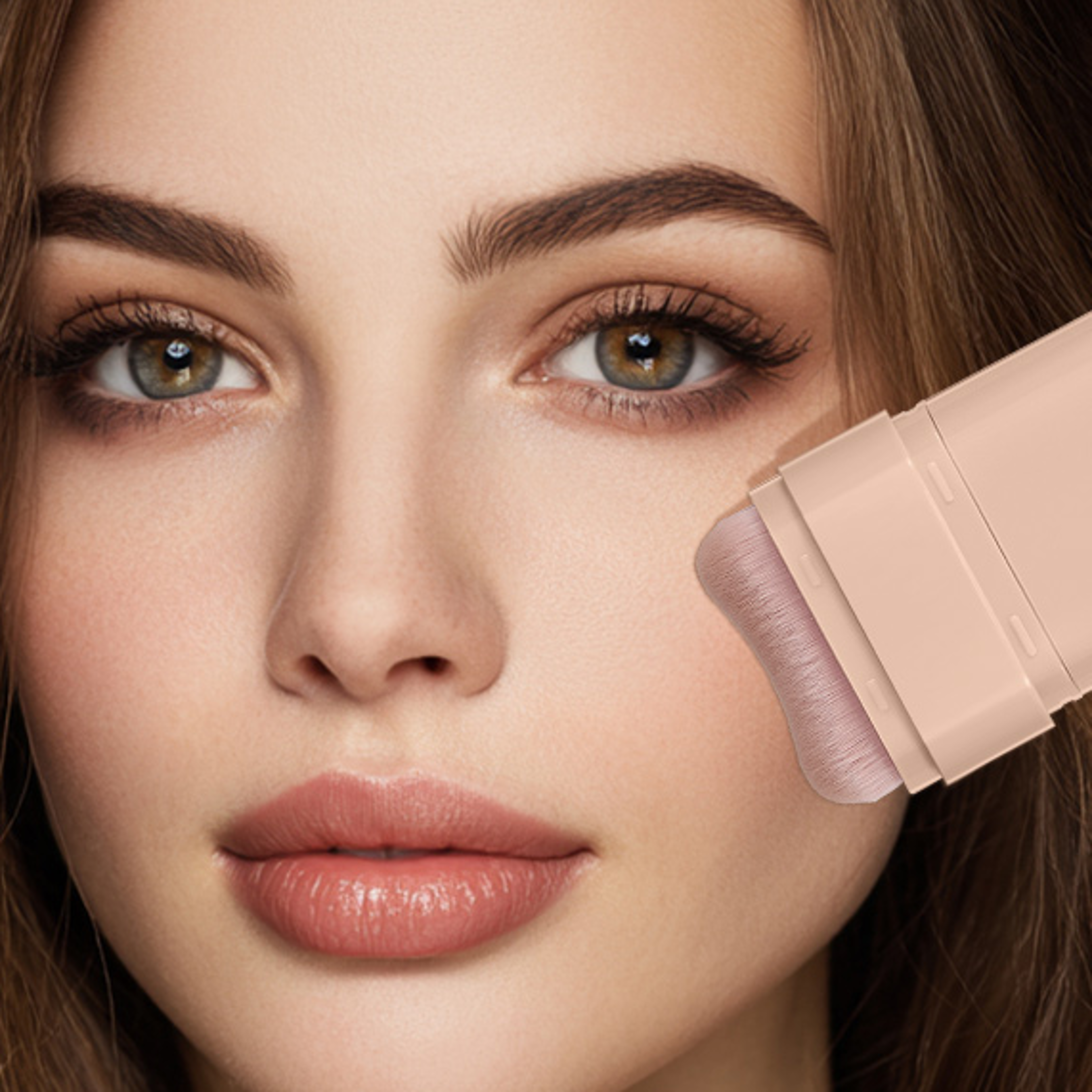 multi use skin tint foundation stick with brush, matte waterproof, long lasting oil control