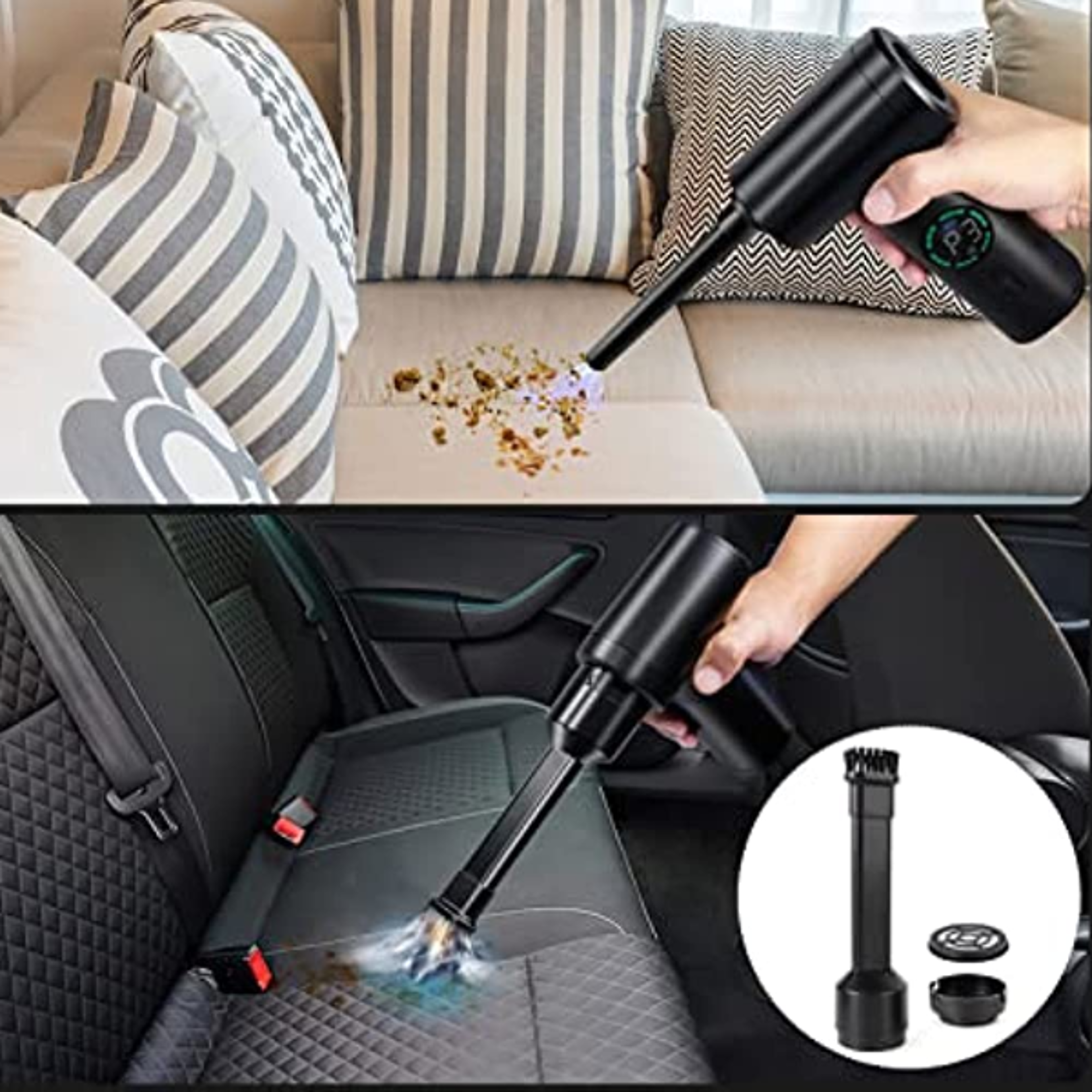 cordless portable compressed air duster, multi air blower & vacuum cleaner for keyboard & computer cleaning