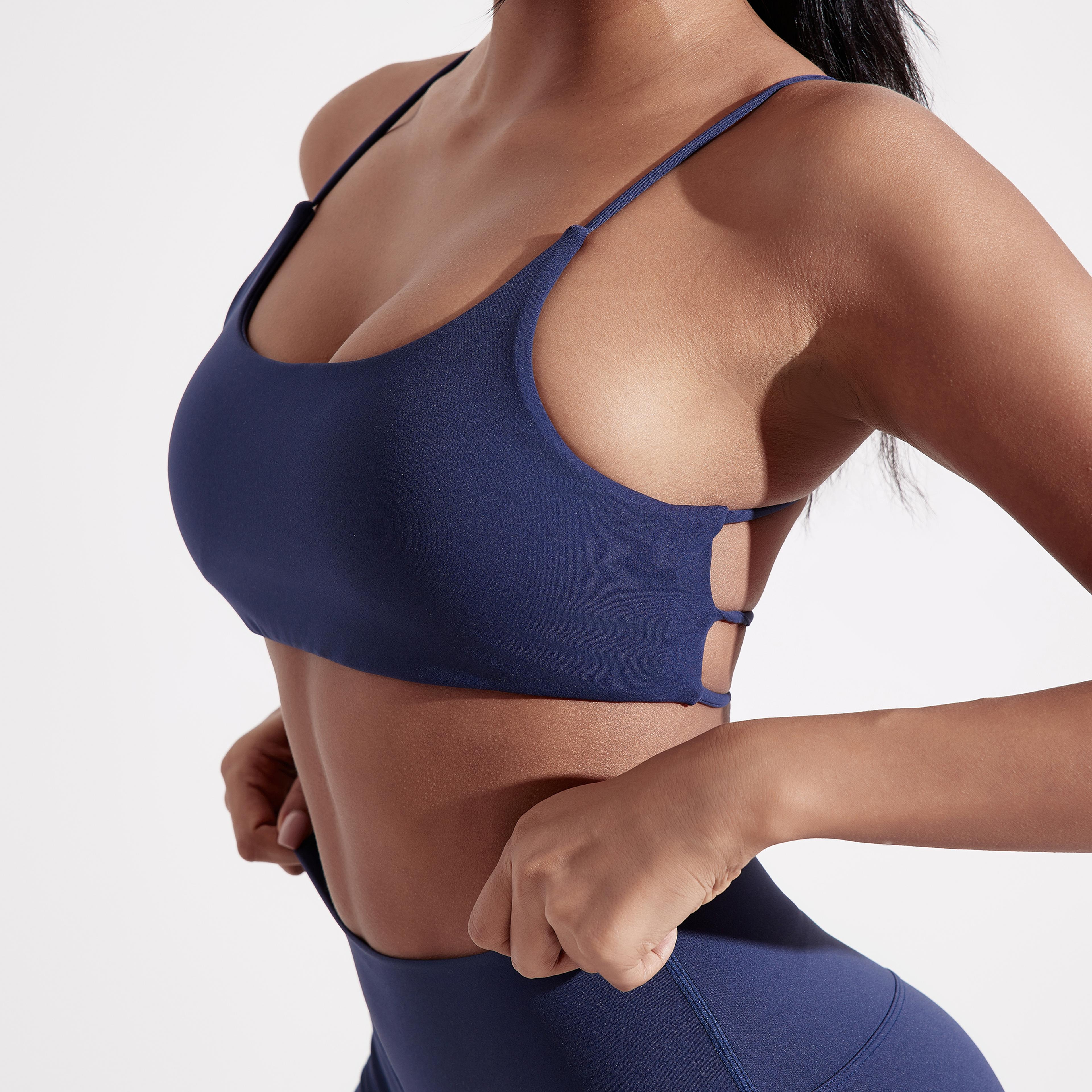 fitness bra high strength, solid color gym yoga underwear, women cross back straps, tight sport top