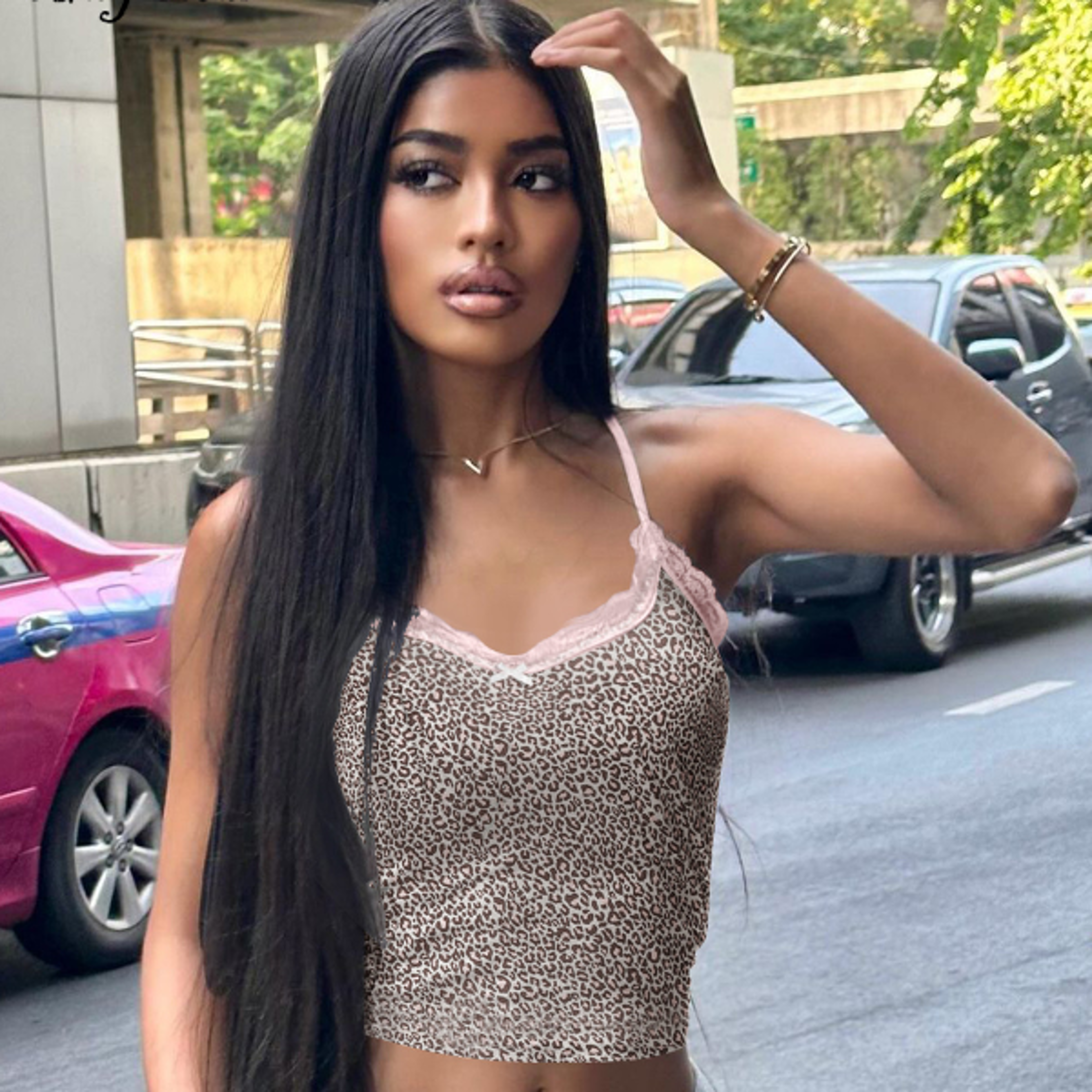 sexy slim crop camis top, hugcitar leopard print slips, bows patchwork lace, summer fashion women outfits for festival