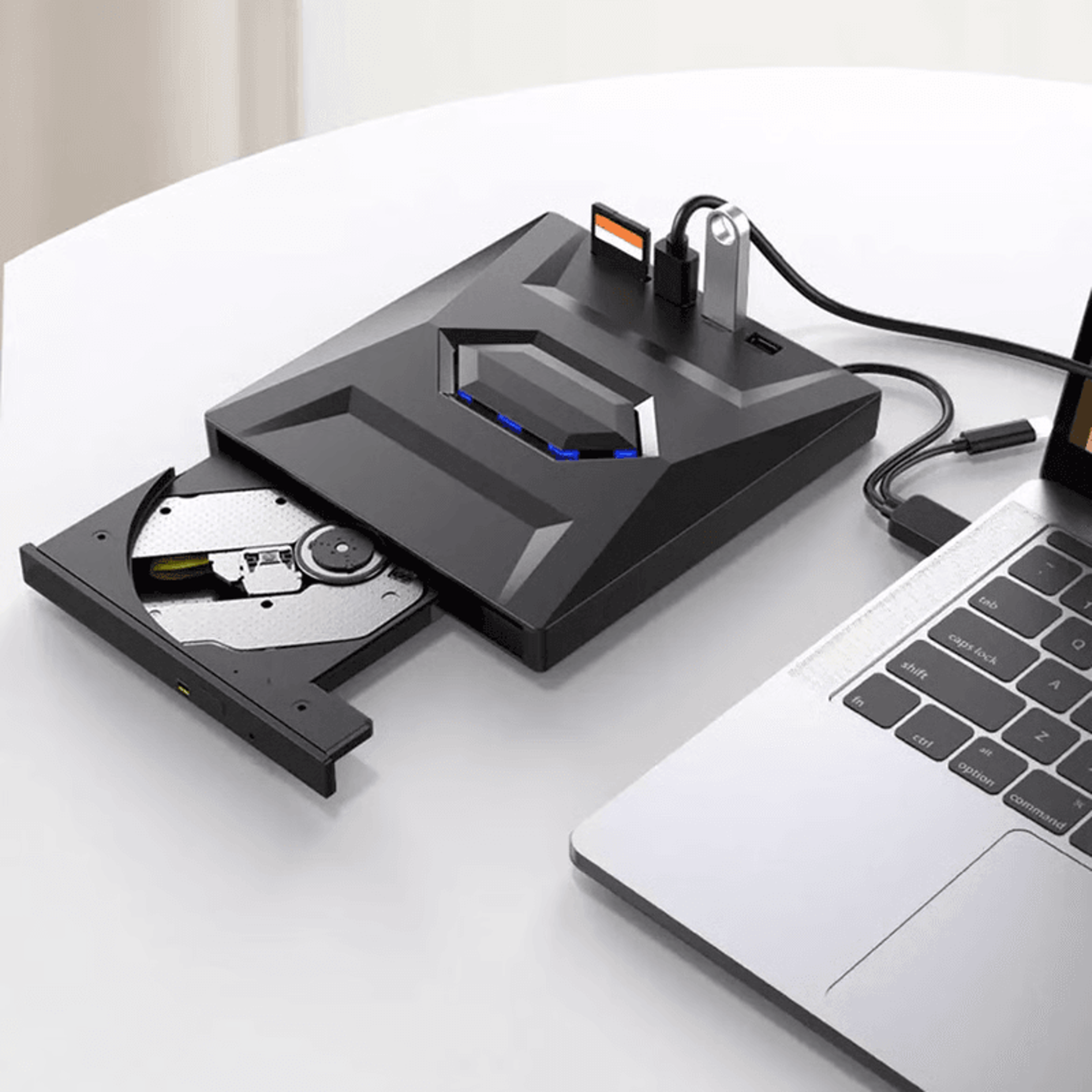 External USB CDDVD Drive For Disc Reading Writing Playback  File Access On Laptops 3