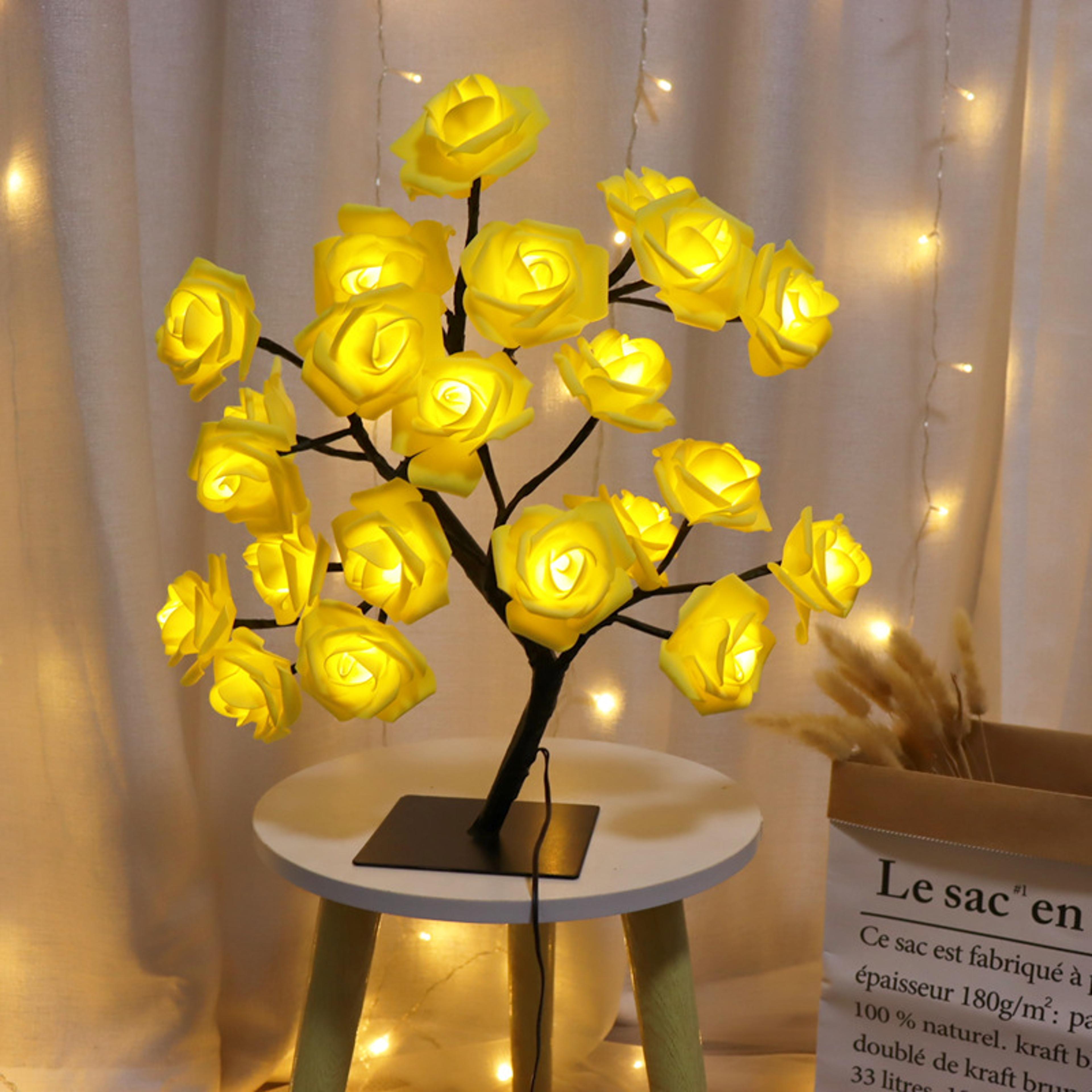 fairy desk night light, rose flower tree table lamp, usb operated, valentine wedding christmas decoration gifts