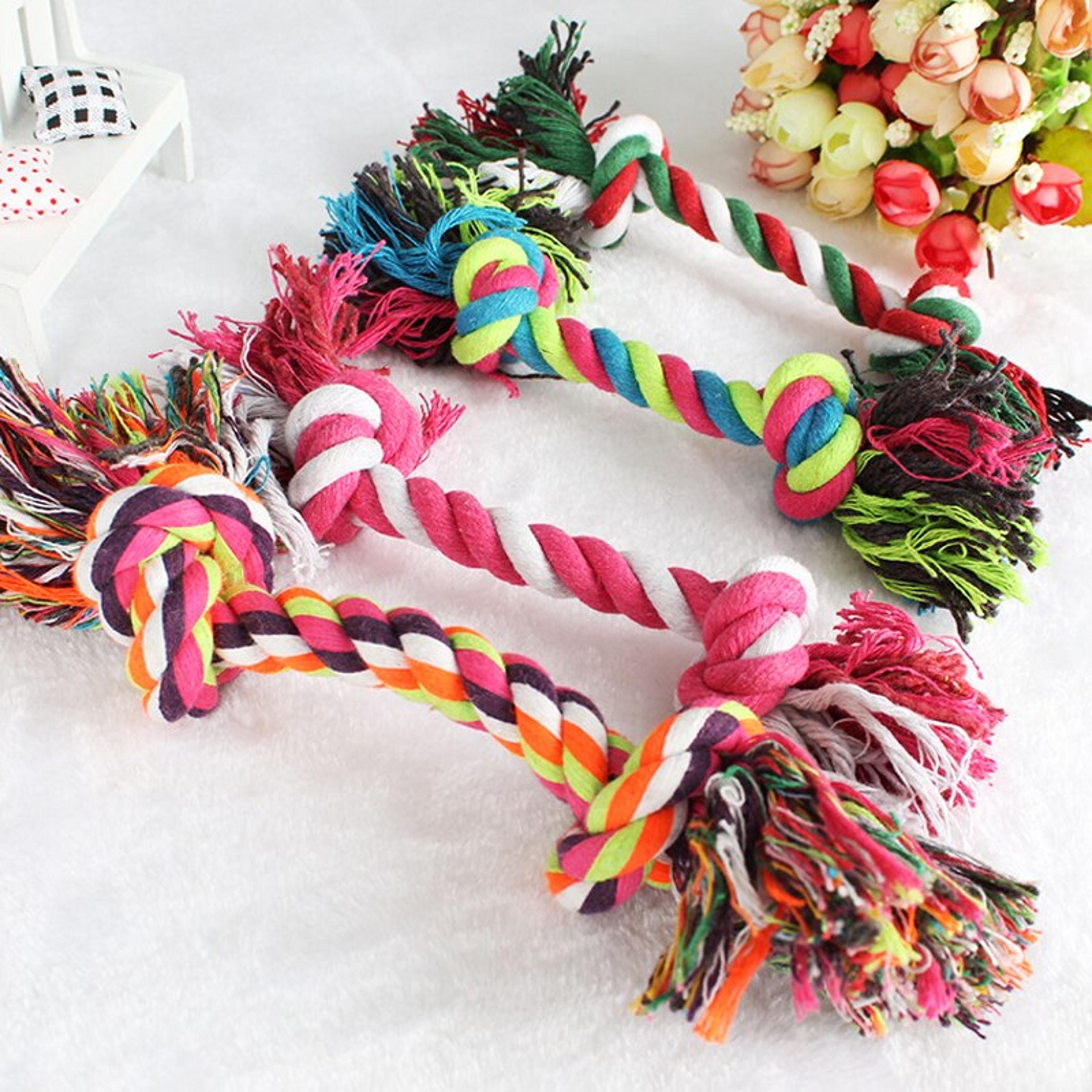 pet molar dog toy, cotton rope knot, bite-resistant chew, small dog puppy, teeth cleaning, stuffy relief