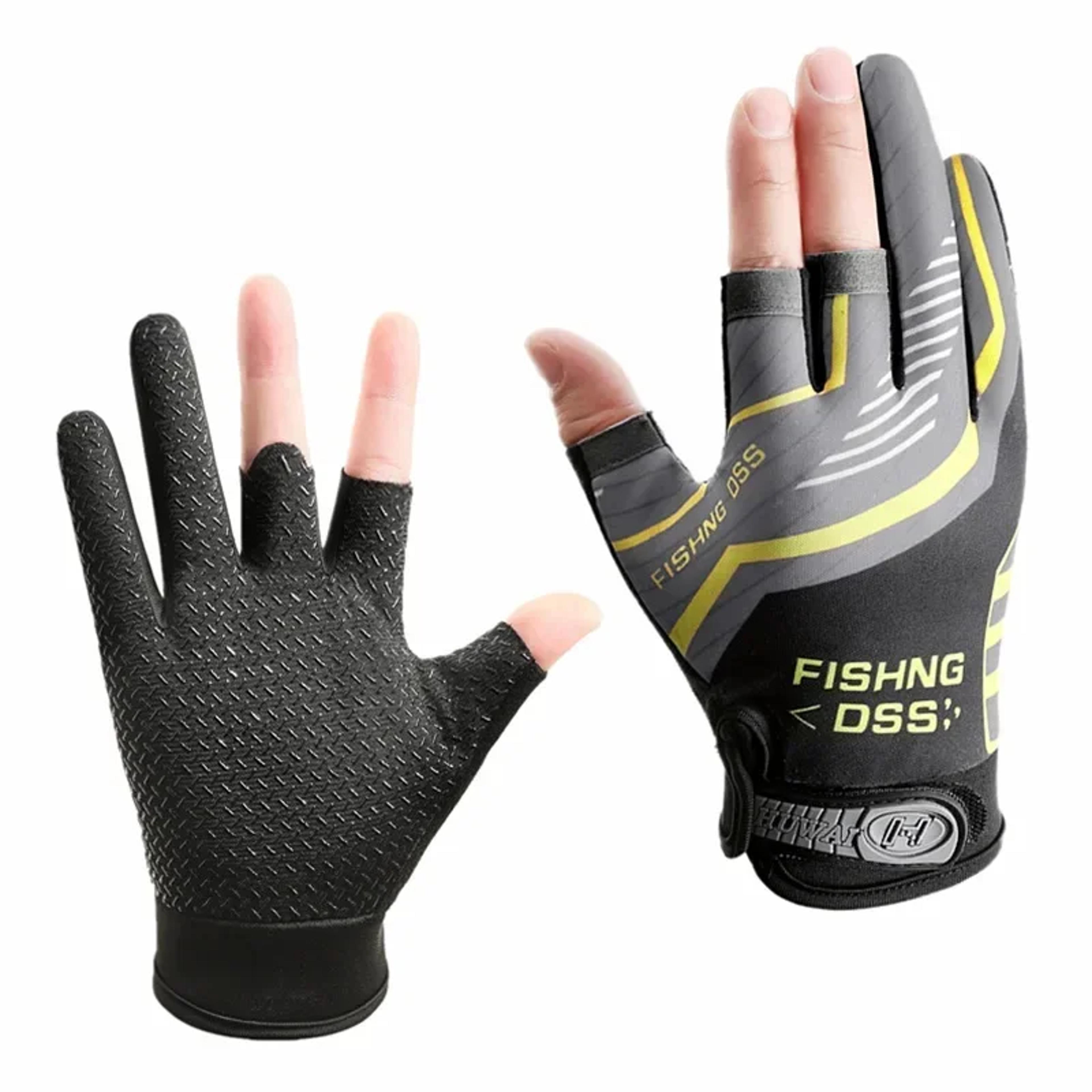 summer fishing road sub sunscreen and anti slip ice silk breathable thin three finger gloves, high quality fishing